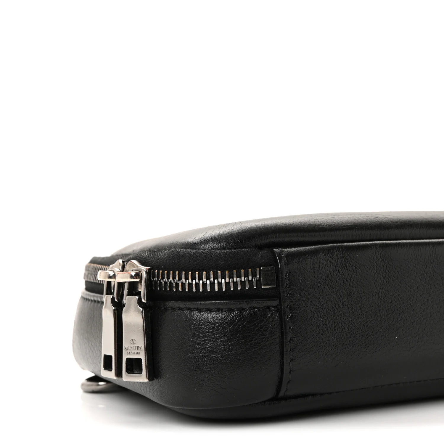 Calfskin Lacquered Vlogo Crossbody Bag Black - Image 8
