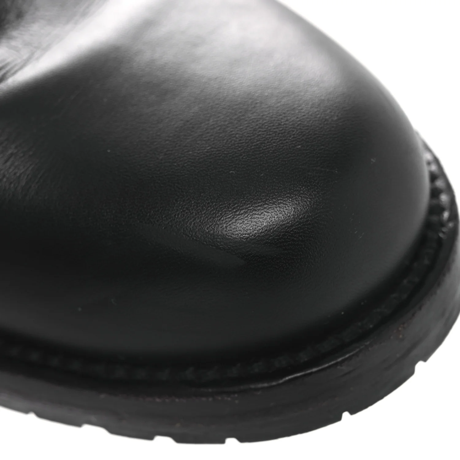 Calfskin Lock Studded 30mm Biker Boots 38 Black - Image 11