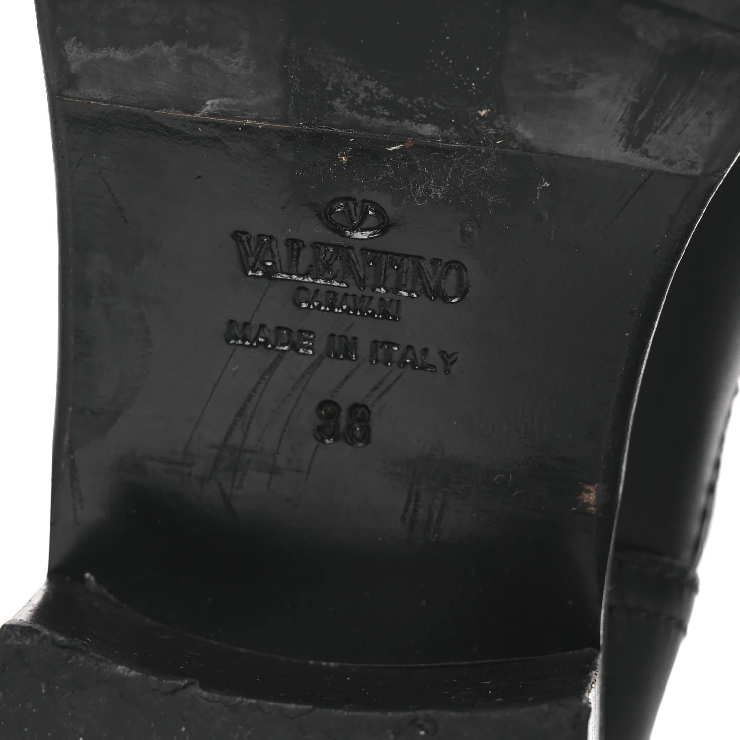Calfskin Lock Studded 30mm Biker Boots 38 Black - Image 8