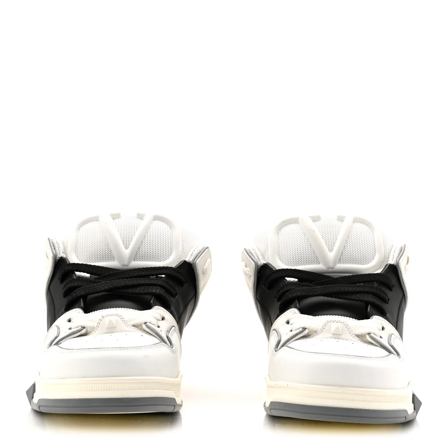 Calfskin Mens Open Skate Sneakers 44 White Black - Image 3