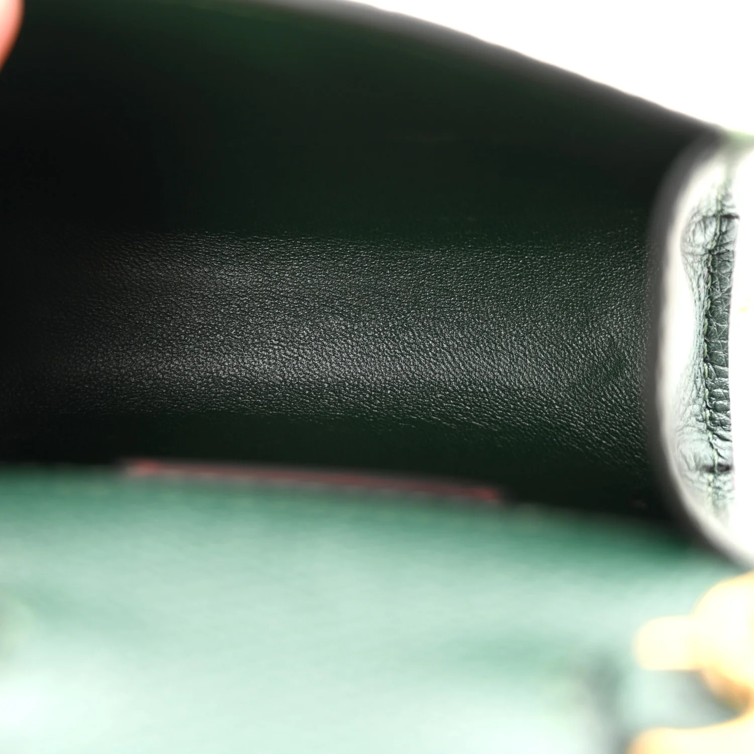 Calfskin Micro VSling Top Handle Shoulder Bag  Green - Image 5