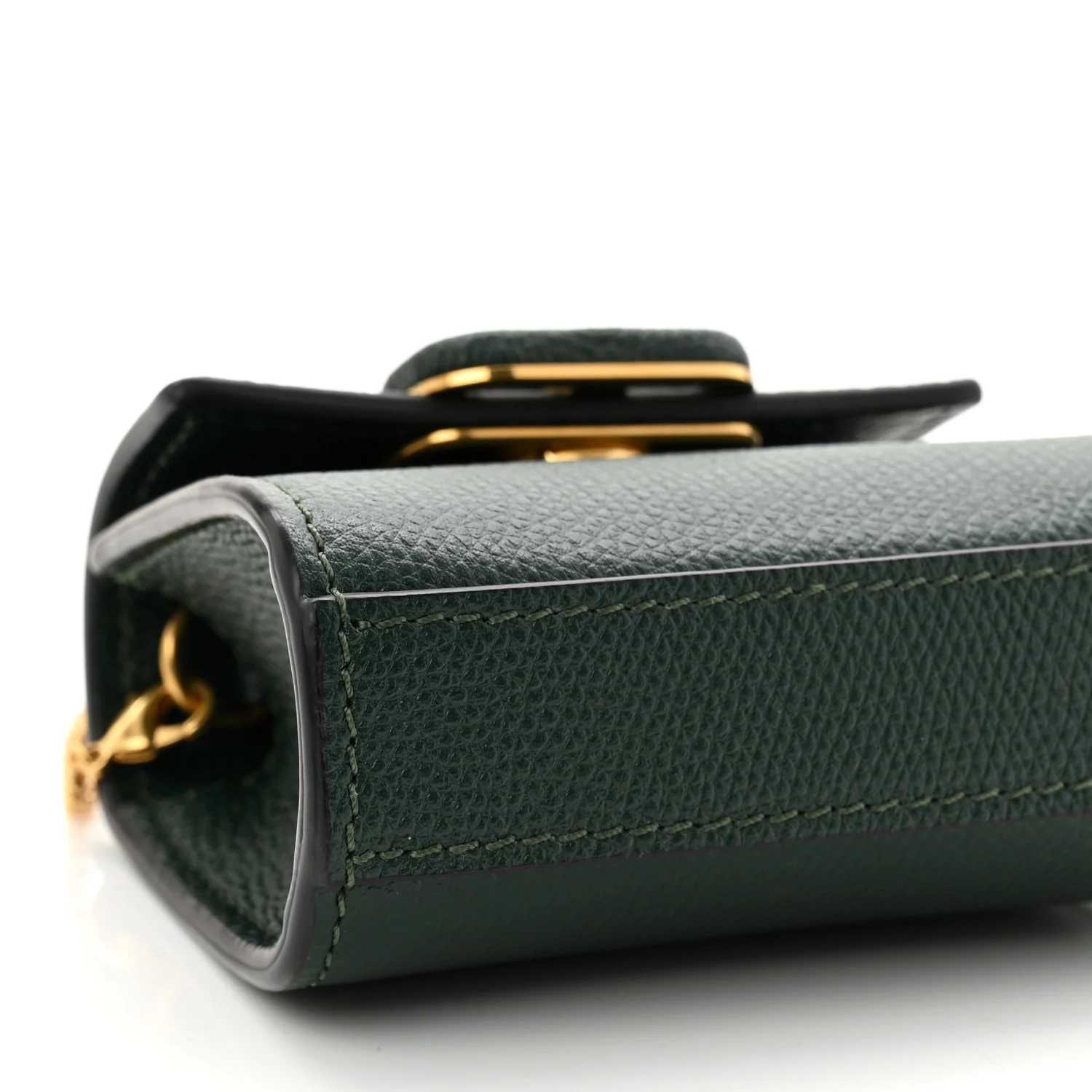 Calfskin Micro VSling Top Handle Shoulder Bag  Green - Image 8