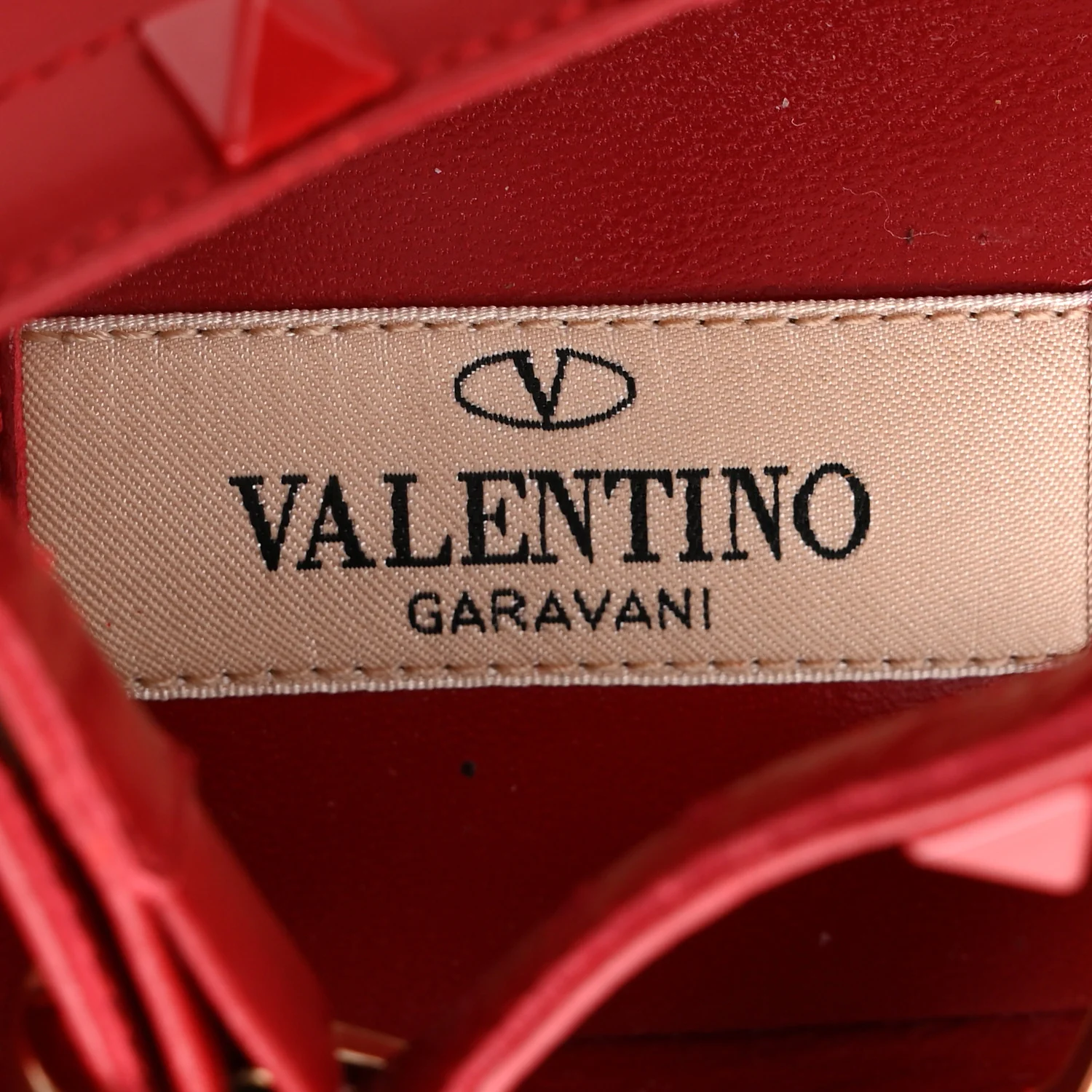 Calfskin Monochrome Rockstud Cage Ballerina Flats 38 Rosso Valentino - Image 8