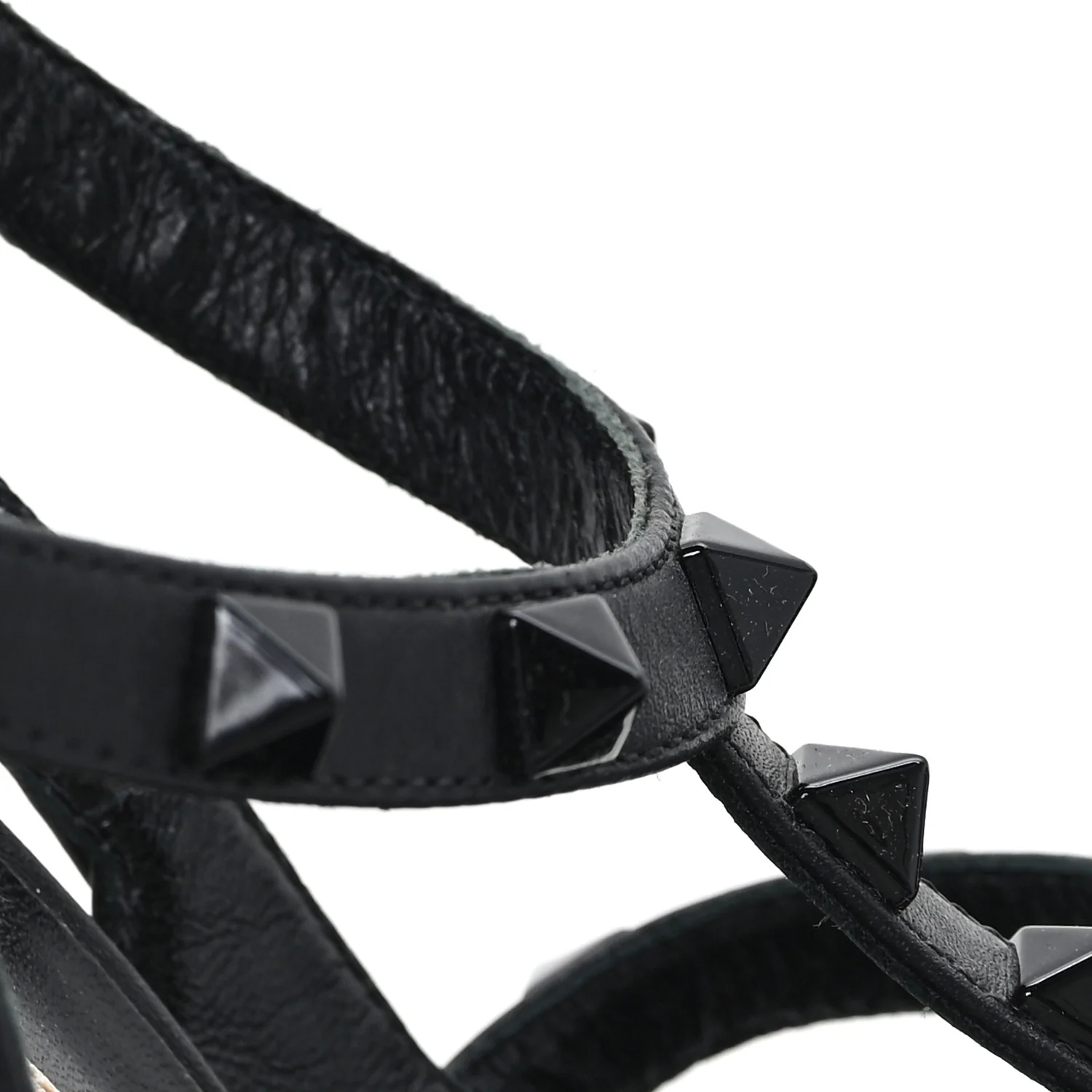 Calfskin Nappa Monochrome Rockstud Ankle Strap 100mm Pumps 40 Black - Image 11