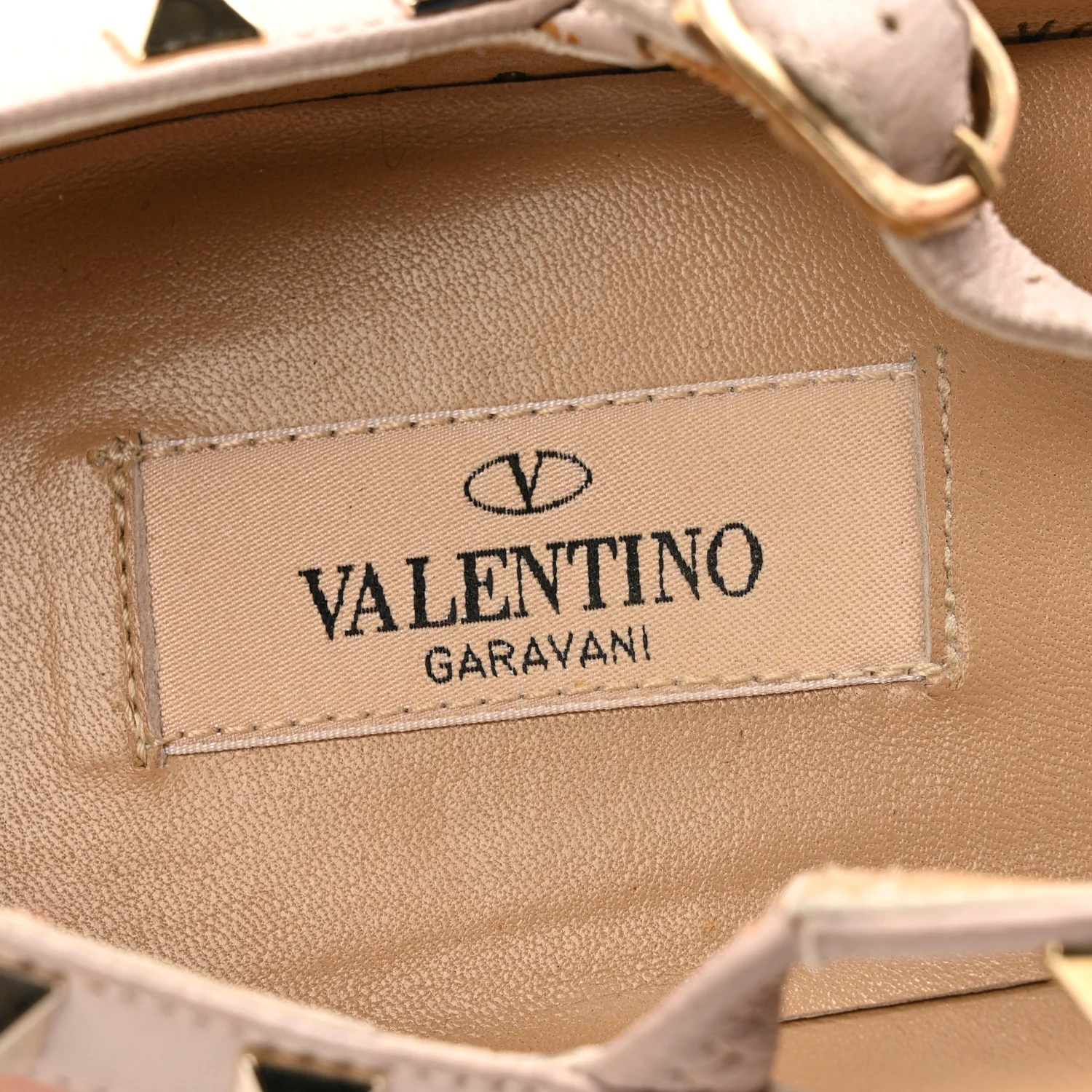 Calfskin Nappa Rockstud Cage Ballerina Flats 38 Grey Pink Poudre - Image 9