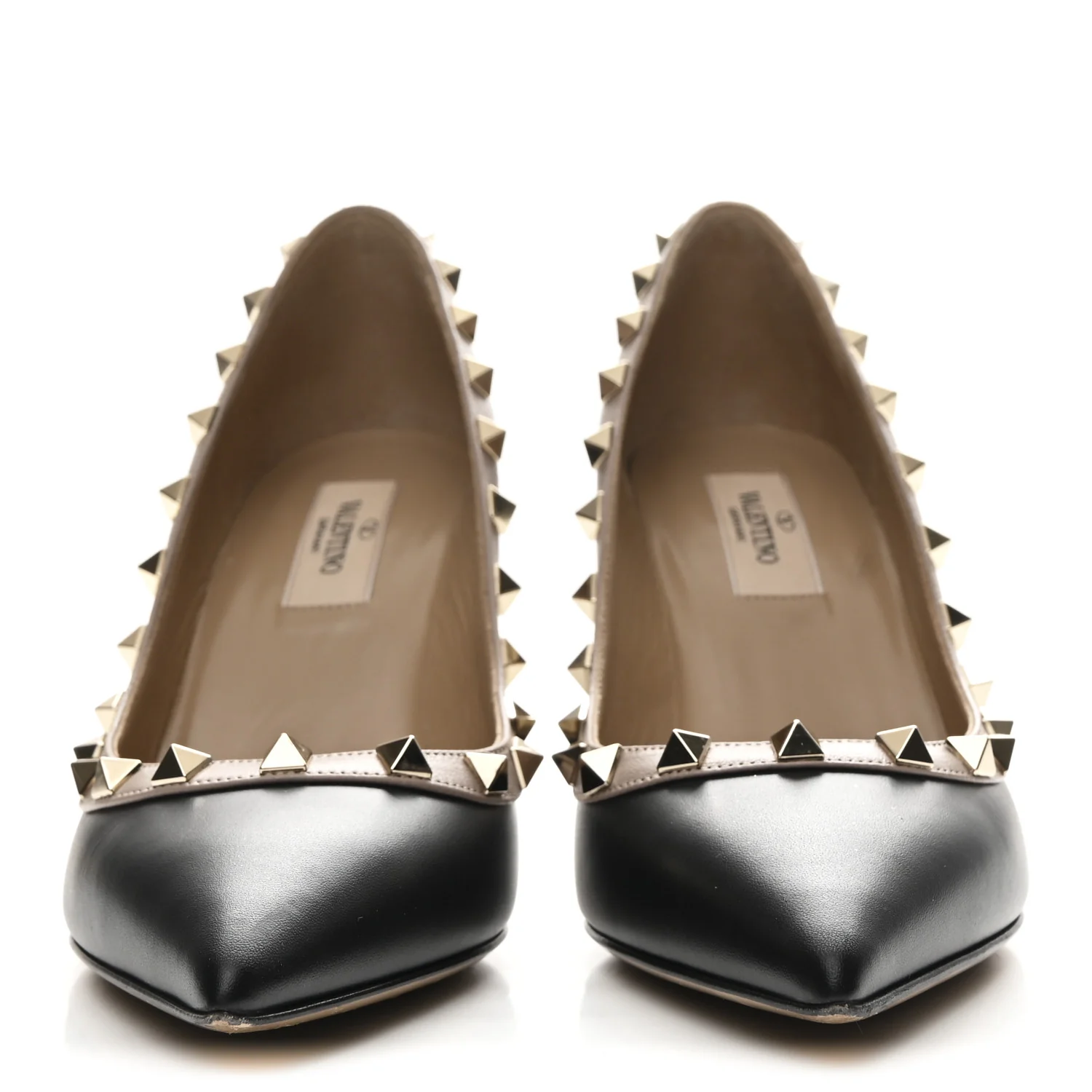 Calfskin Rockstud 85mm Pumps 37 Black Poudre - Image 3