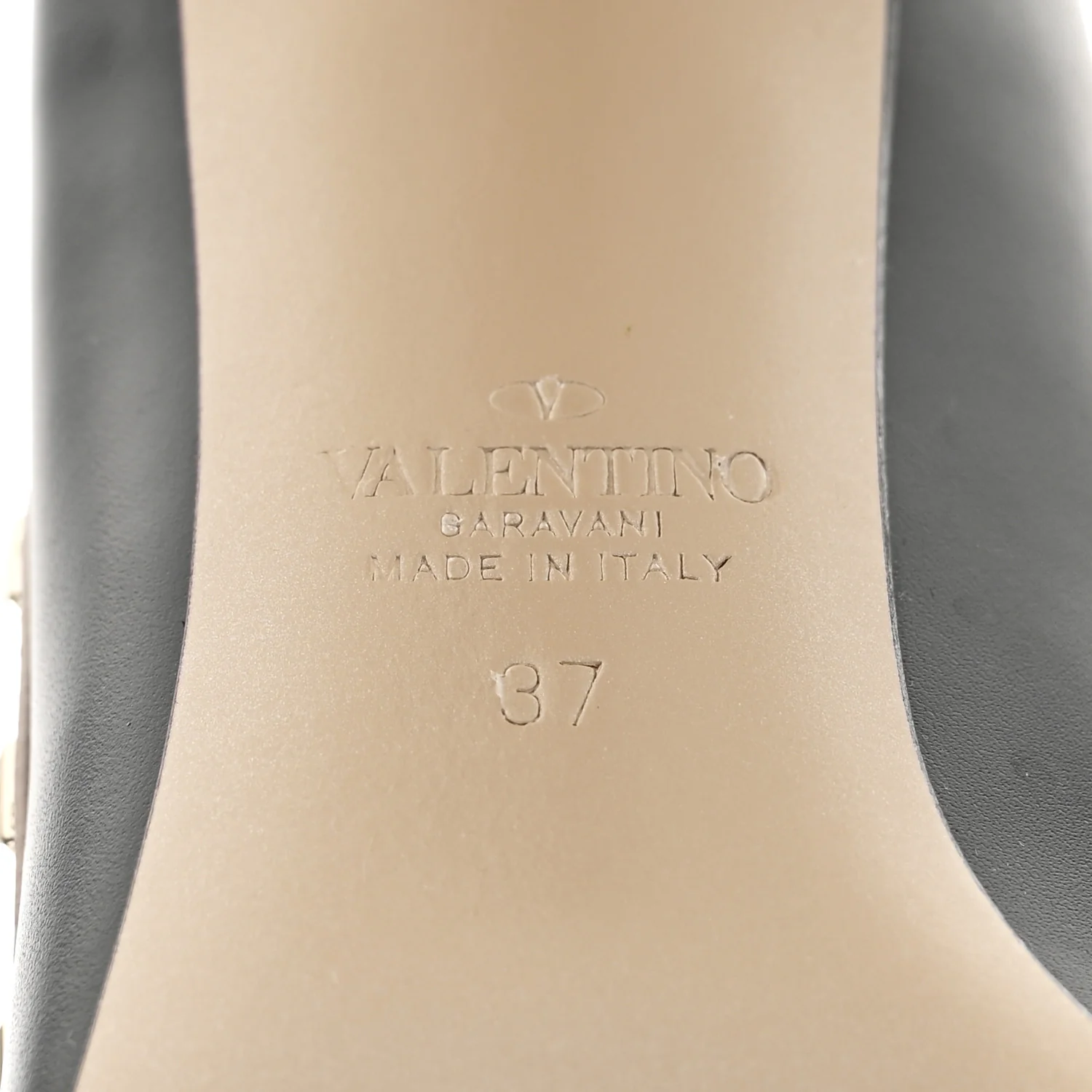 Calfskin Rockstud 85mm Pumps 37 Black Poudre - Image 7