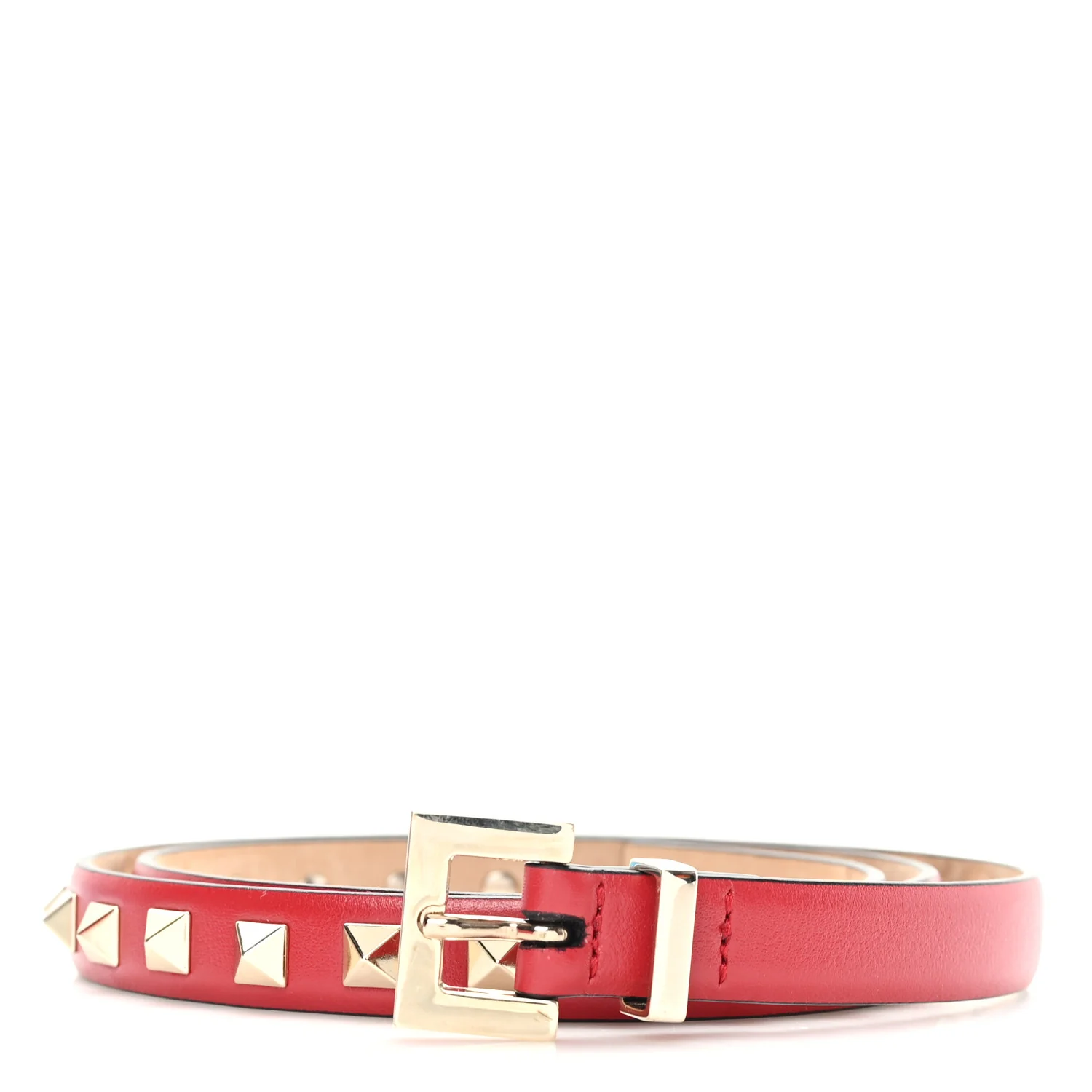 Calfskin Rockstud Belt 75 30 Red