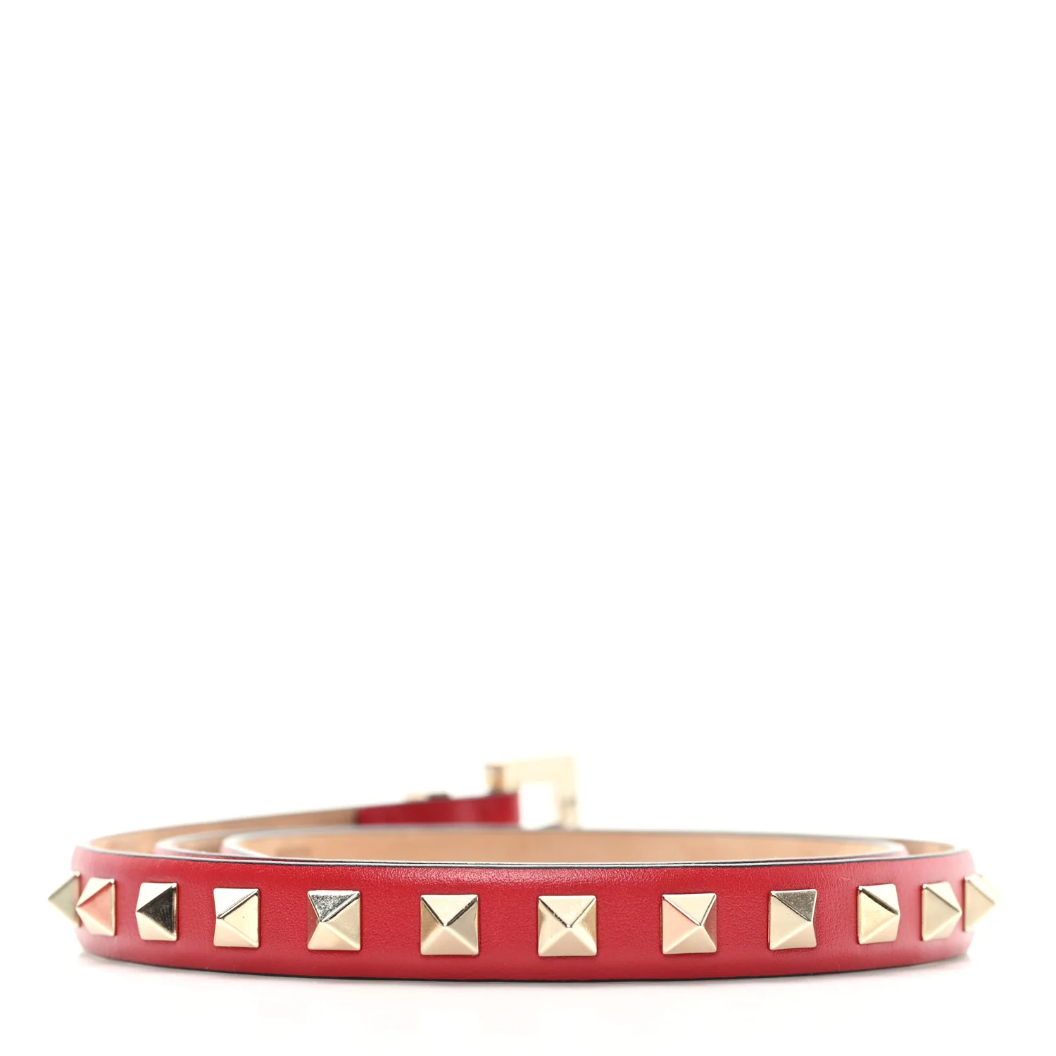 Calfskin Rockstud Belt 75 30 Red - Image 2
