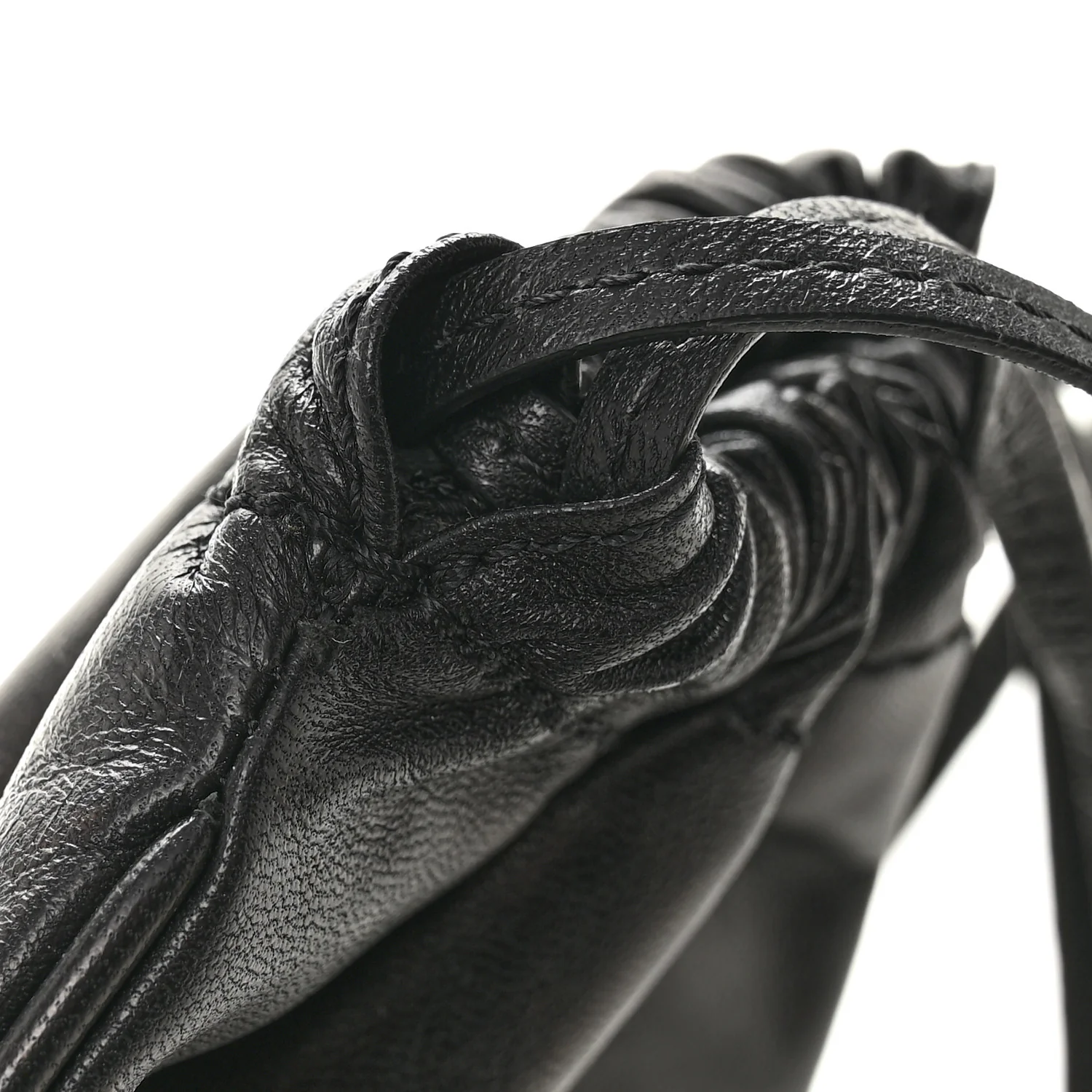 Calfskin Rockstud Drawstring Pouch Black - Image 8