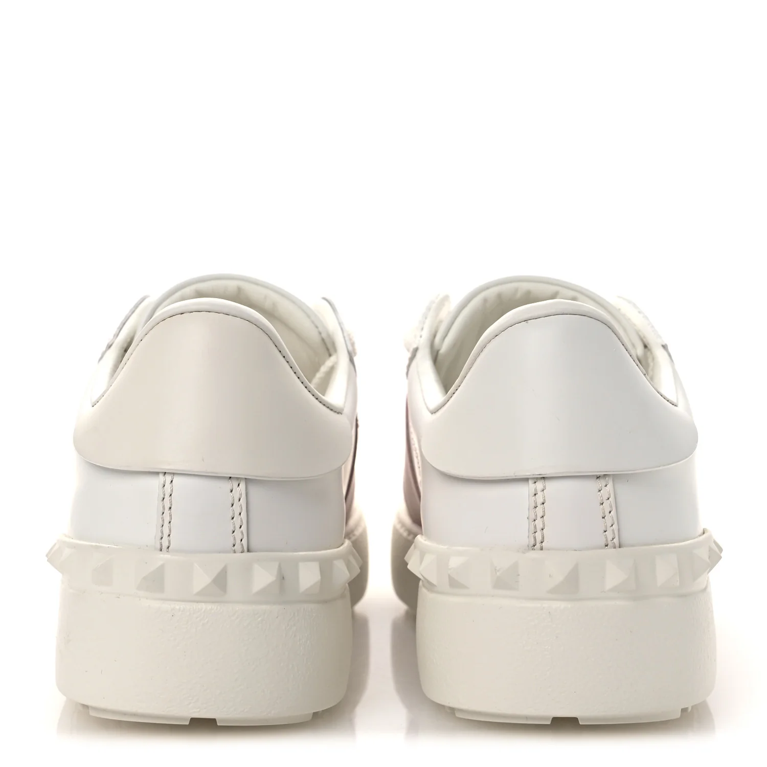 Calfskin Rockstud Open Sneakers 36 White Lipstick - Image 6