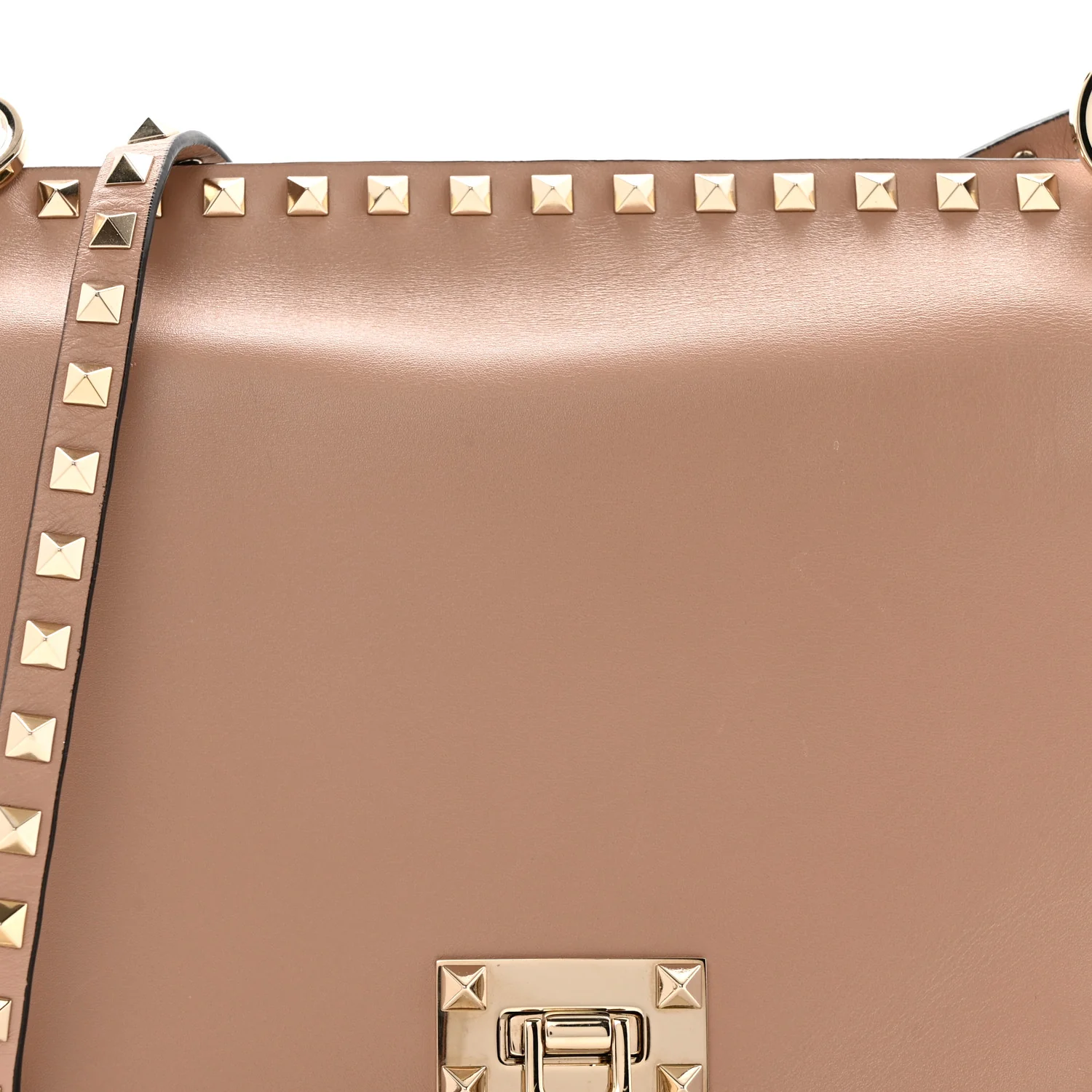 Calfskin Rockstud Saddle Bag Poudre - Image 7