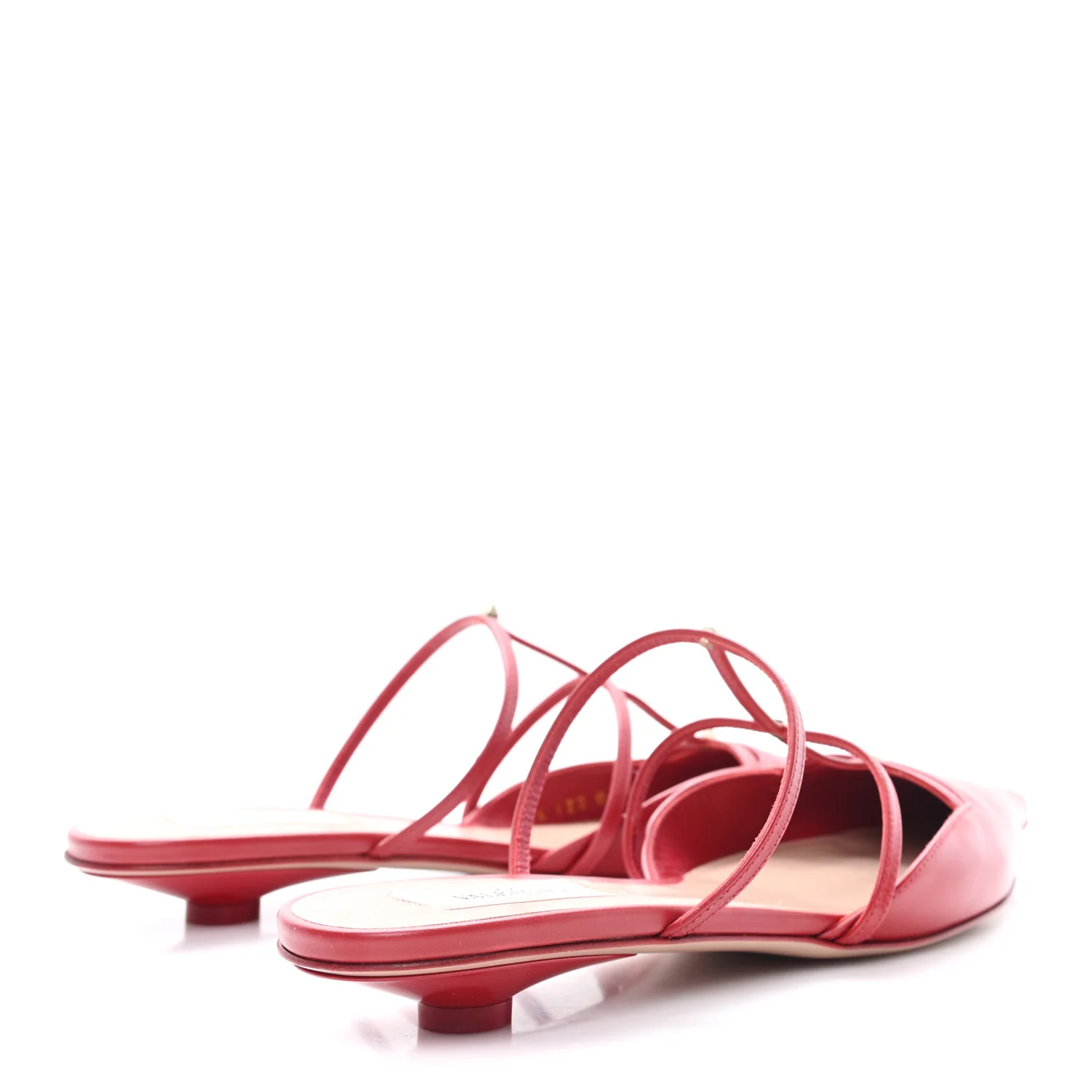 Calfskin Rockstud Wispy Mules 36.5 Red - Image 5