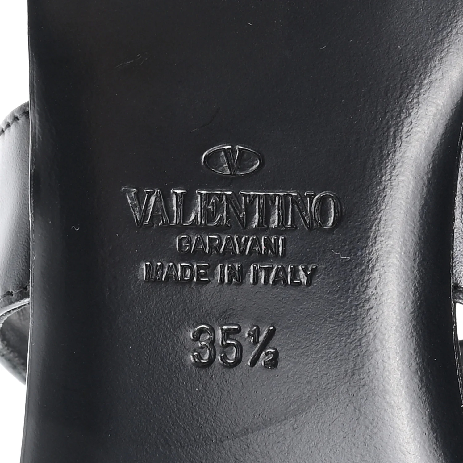 Calfskin Roman Stud Flat Slide Sandals 35.5 Black - Image 7