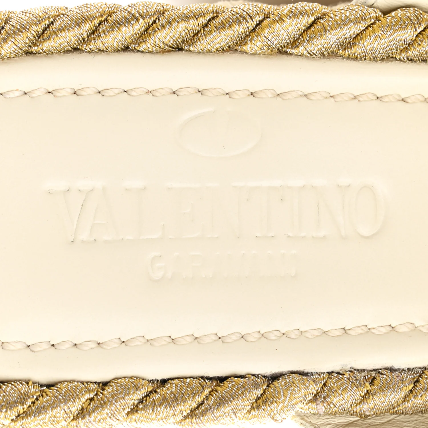 Calfskin Silk Rockstud Torchon Espadrille Wedge 25/115mm Slide Sandals 39 Light Ivory - Image 8