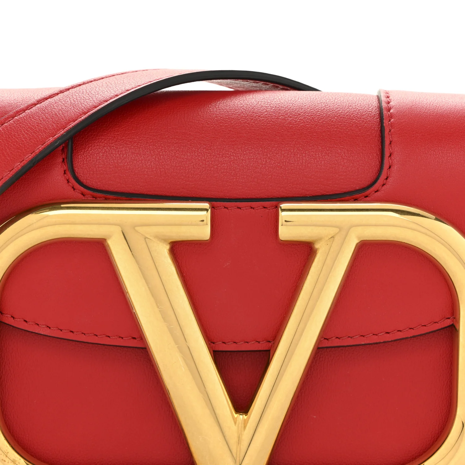Calfskin Small Supervee Crossbody Bag Rouge Pur - Image 7