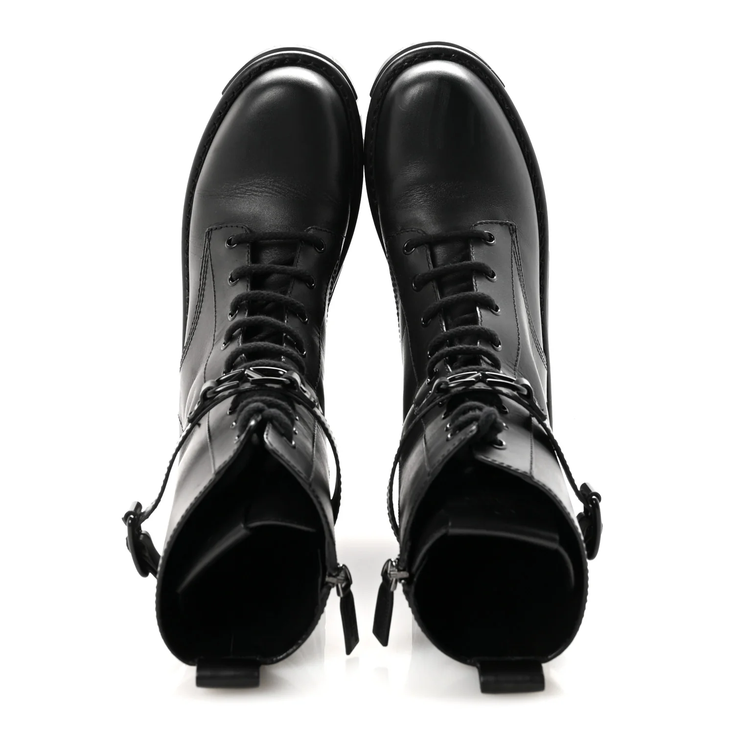 Calfskin Vlogo 30/50mm Combat Boots 39.5 Black - Image 2
