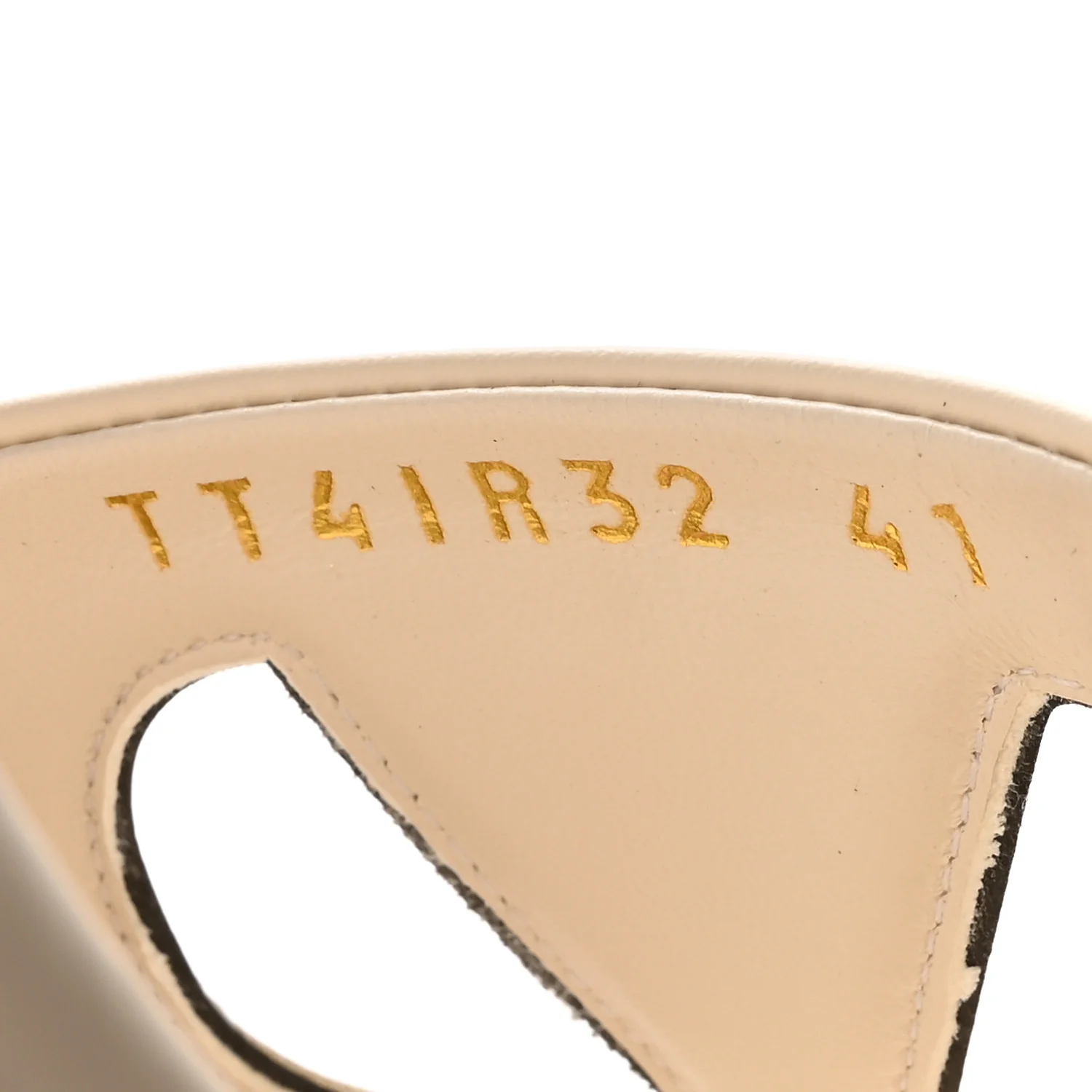 Calfskin Vlogo Cut Out 60mm Slide Sandals 41 Light Ivory - Image 9