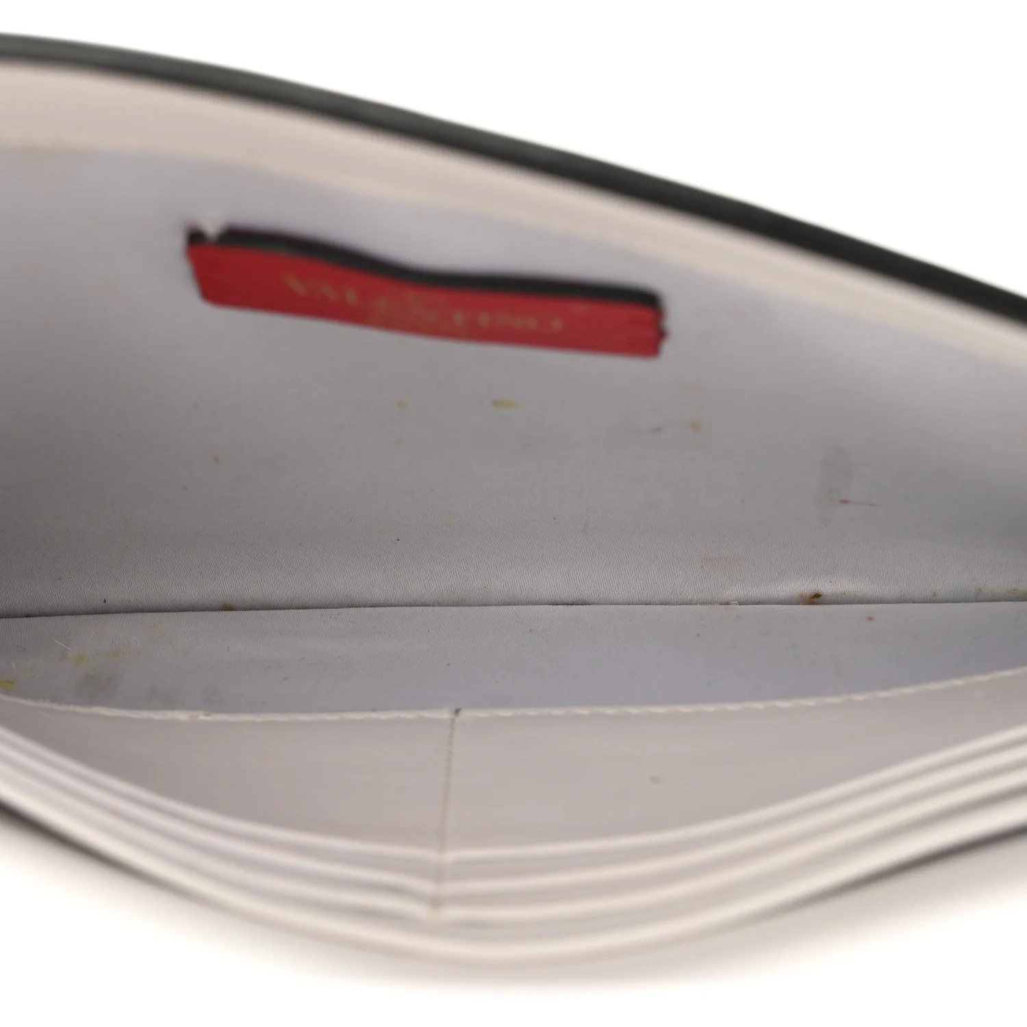 Calfskin Vlogo Envelope Clutch White - Image 5