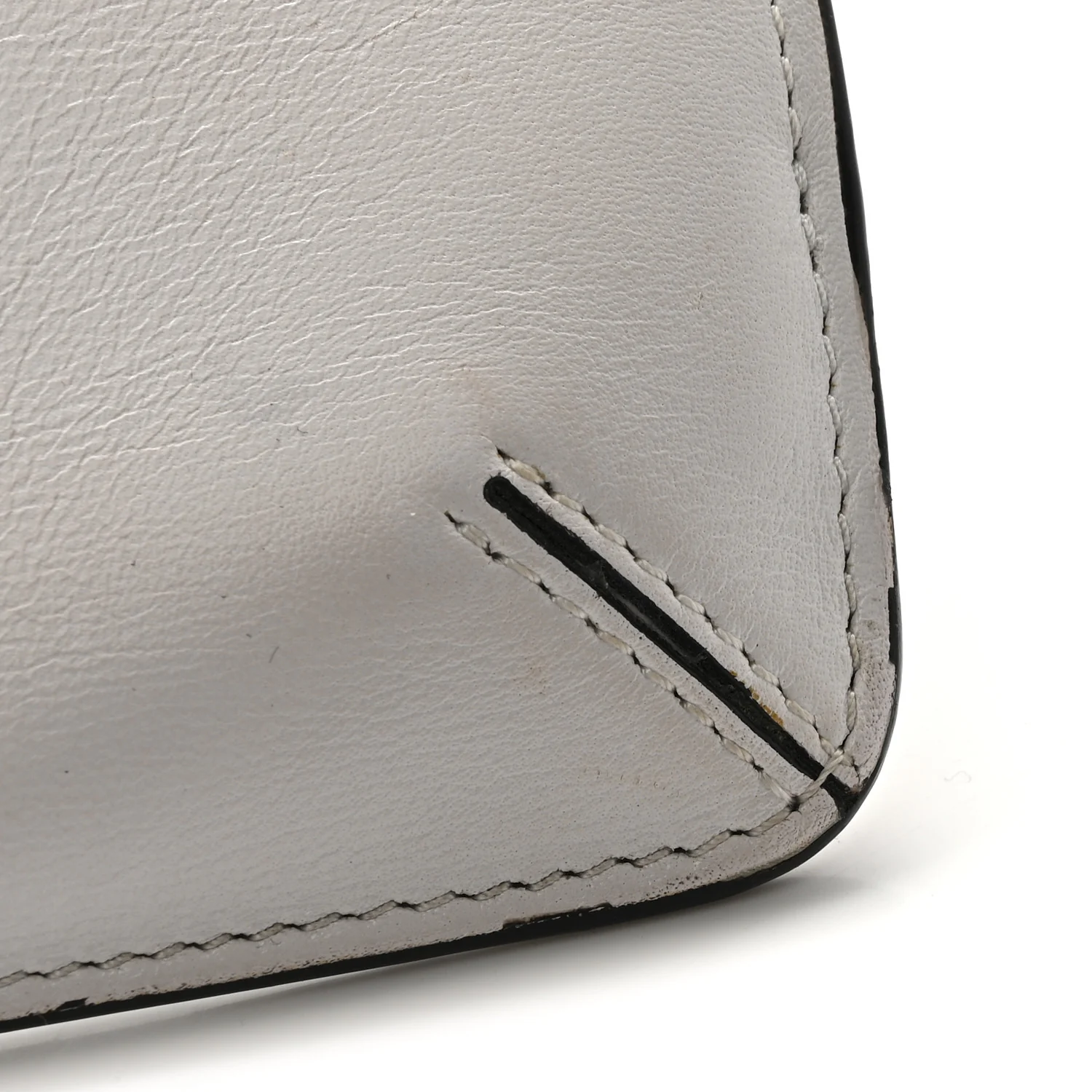 Calfskin Vlogo Envelope Clutch White - Image 9