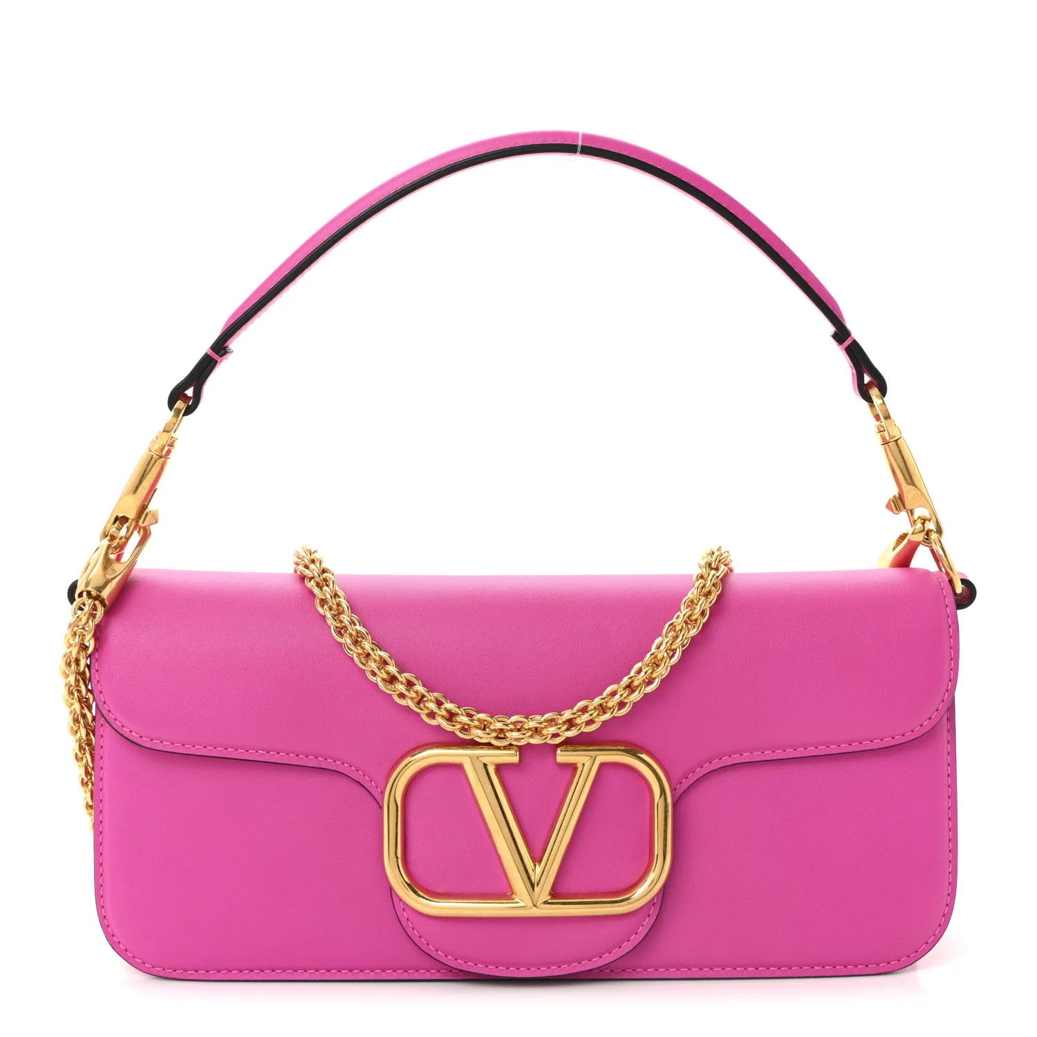 Calfskin Vlogo Loco Shoulder Bag Pink PP