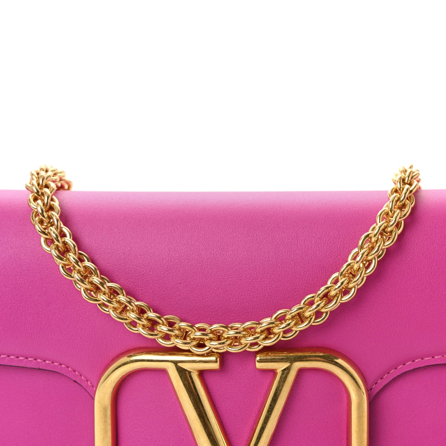 Calfskin Vlogo Loco Shoulder Bag Pink PP - Image 7
