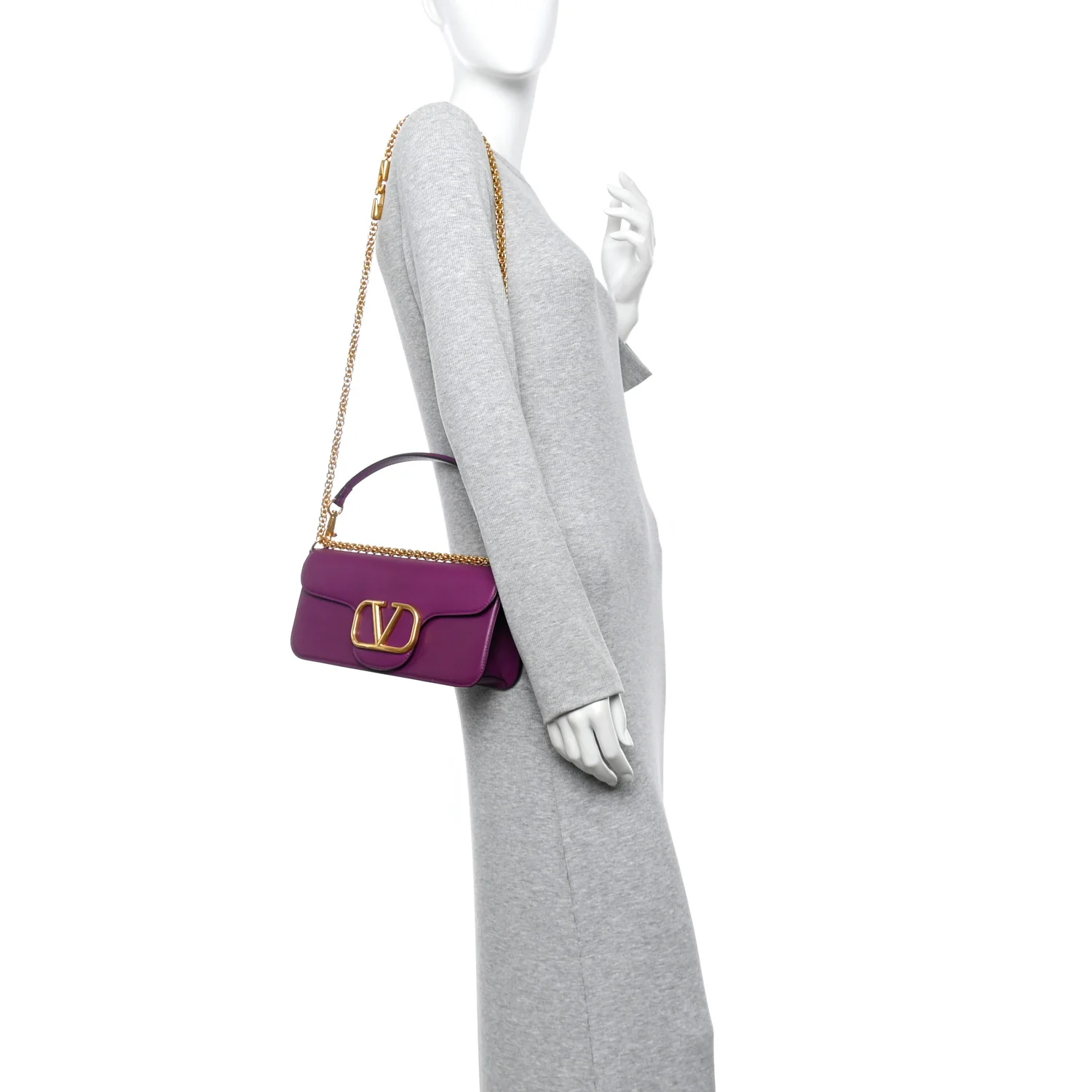 Calfskin Vlogo Loco Shoulder Bag Prune - Image 2