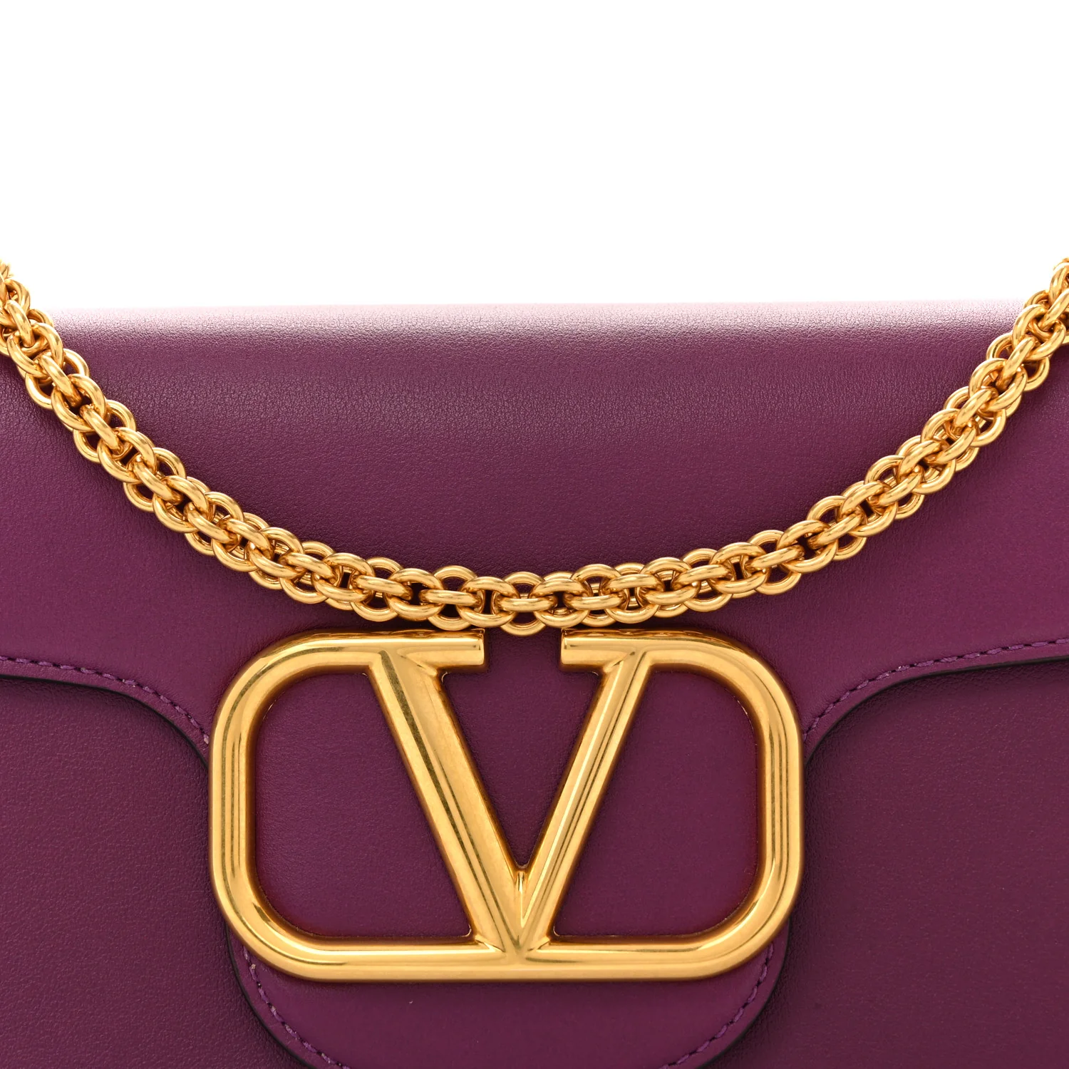 Calfskin Vlogo Loco Shoulder Bag Prune - Image 7