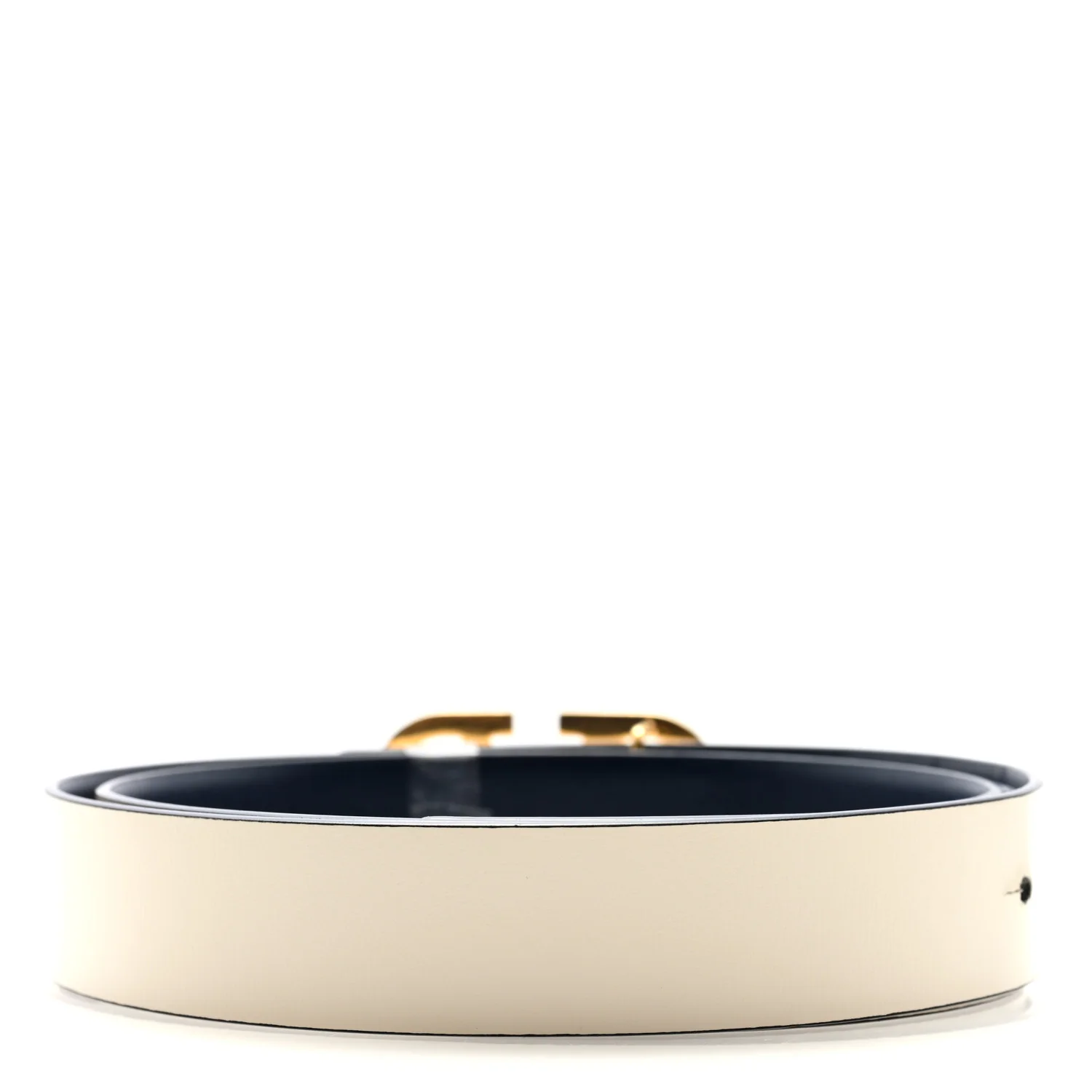 Calfskin VLogo Reversible Belt 100 40 Navy White - Image 4