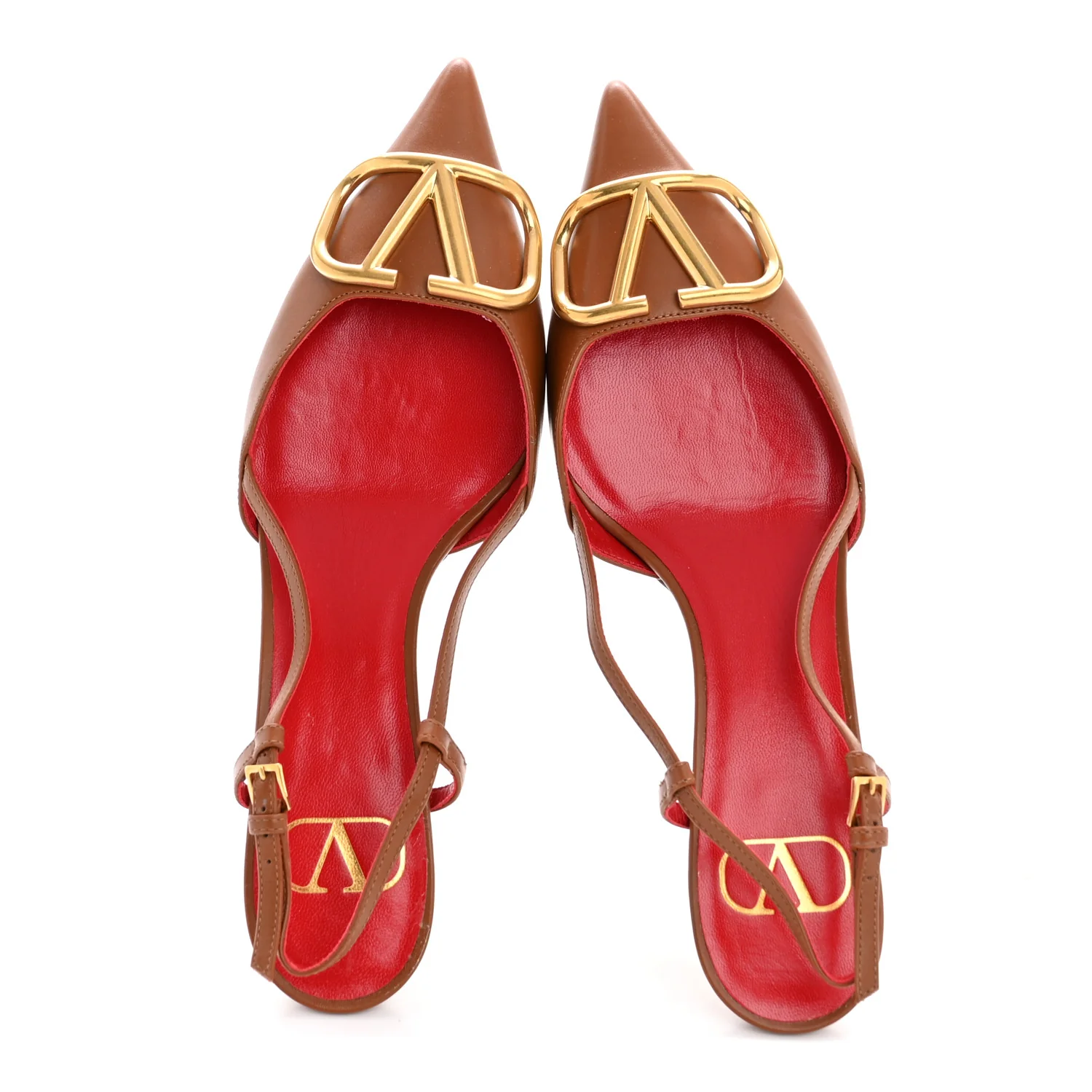 Calfskin Vlogo Slingback 40mm Pumps 36.5 Gingerbread - Image 2