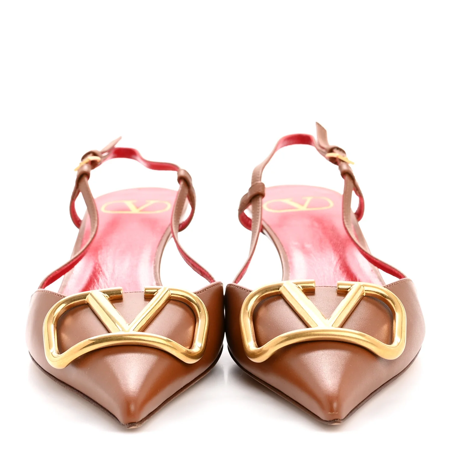 Calfskin Vlogo Slingback 40mm Pumps 36.5 Gingerbread - Image 3