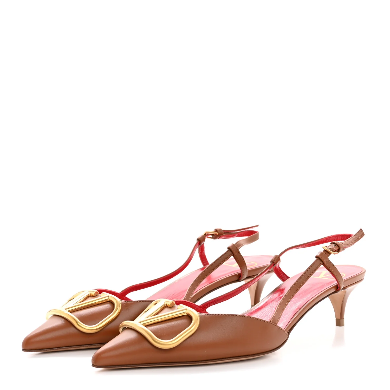 Calfskin Vlogo Slingback 40mm Pumps 36.5 Gingerbread - Image 4