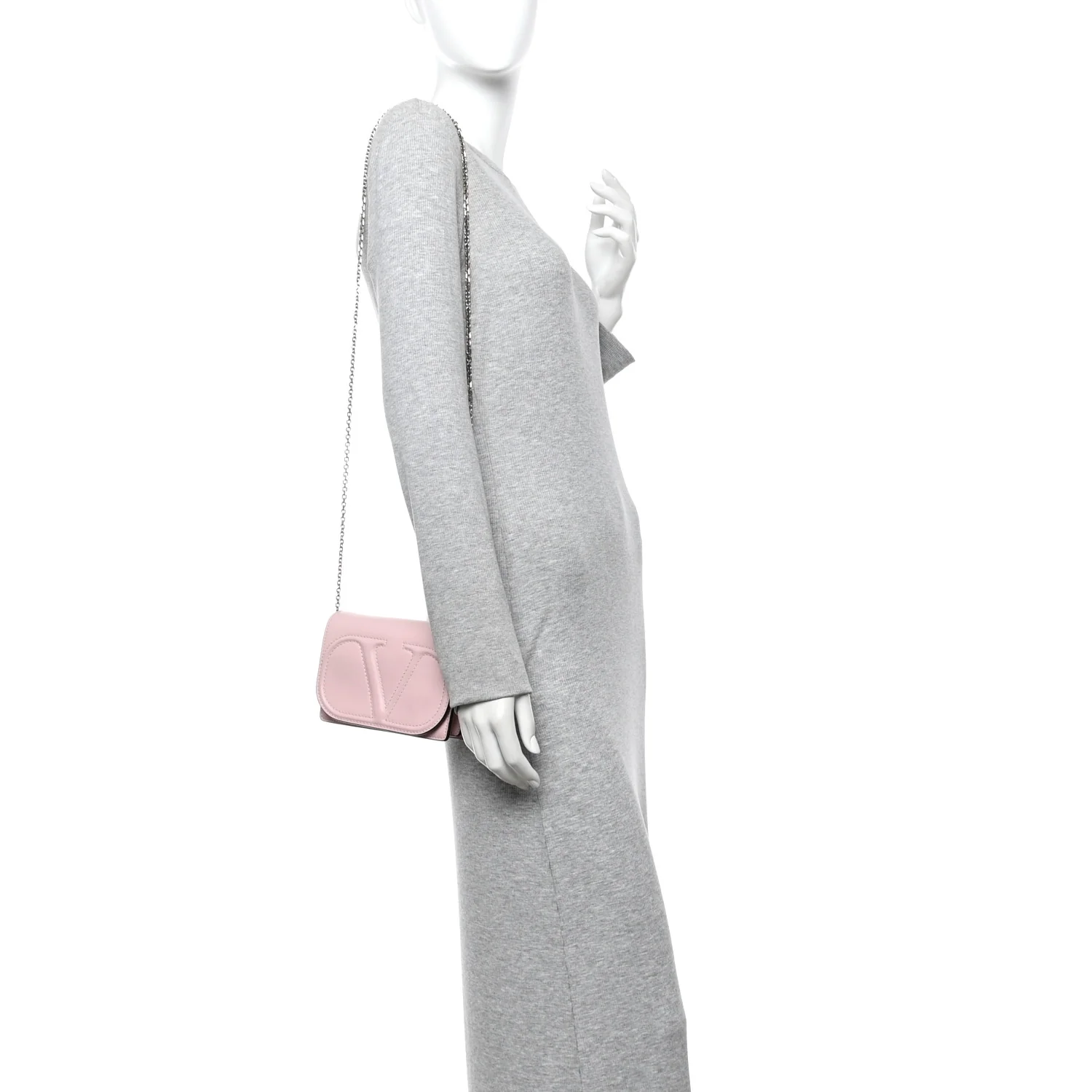 Calfskin VLogo Walk Mini Shoulder Bag Rose Quartz - Image 2