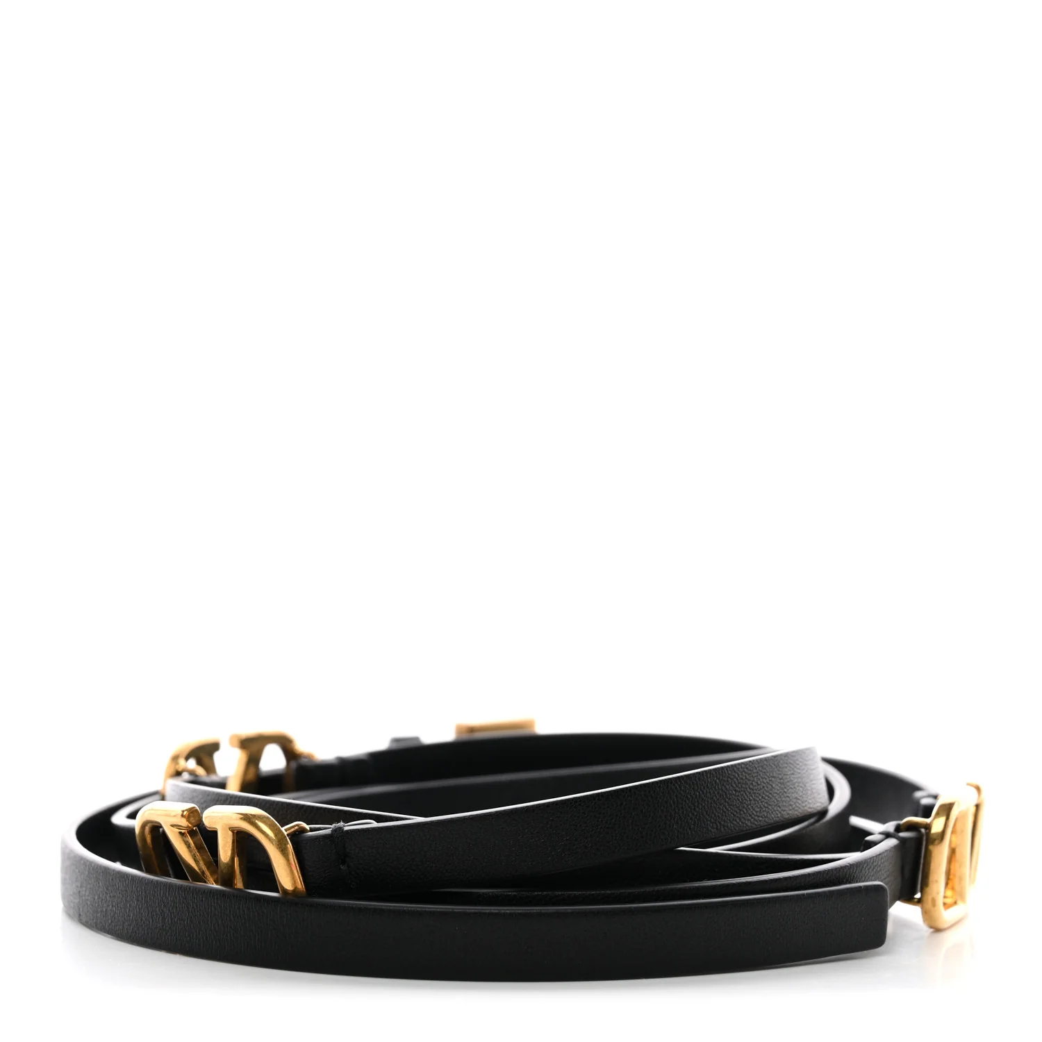 Calfskin VLogo Wrap 10mm Belt 75 30 Black - Image 2