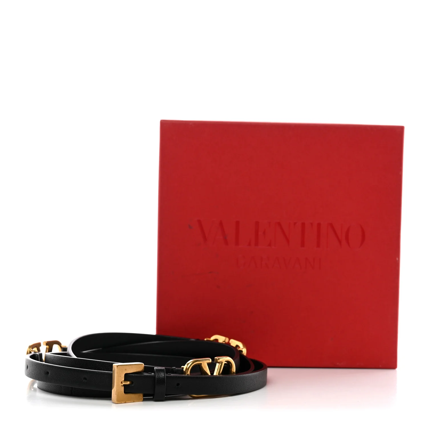 Calfskin VLogo Wrap 10mm Belt 75 30 Black - Image 6