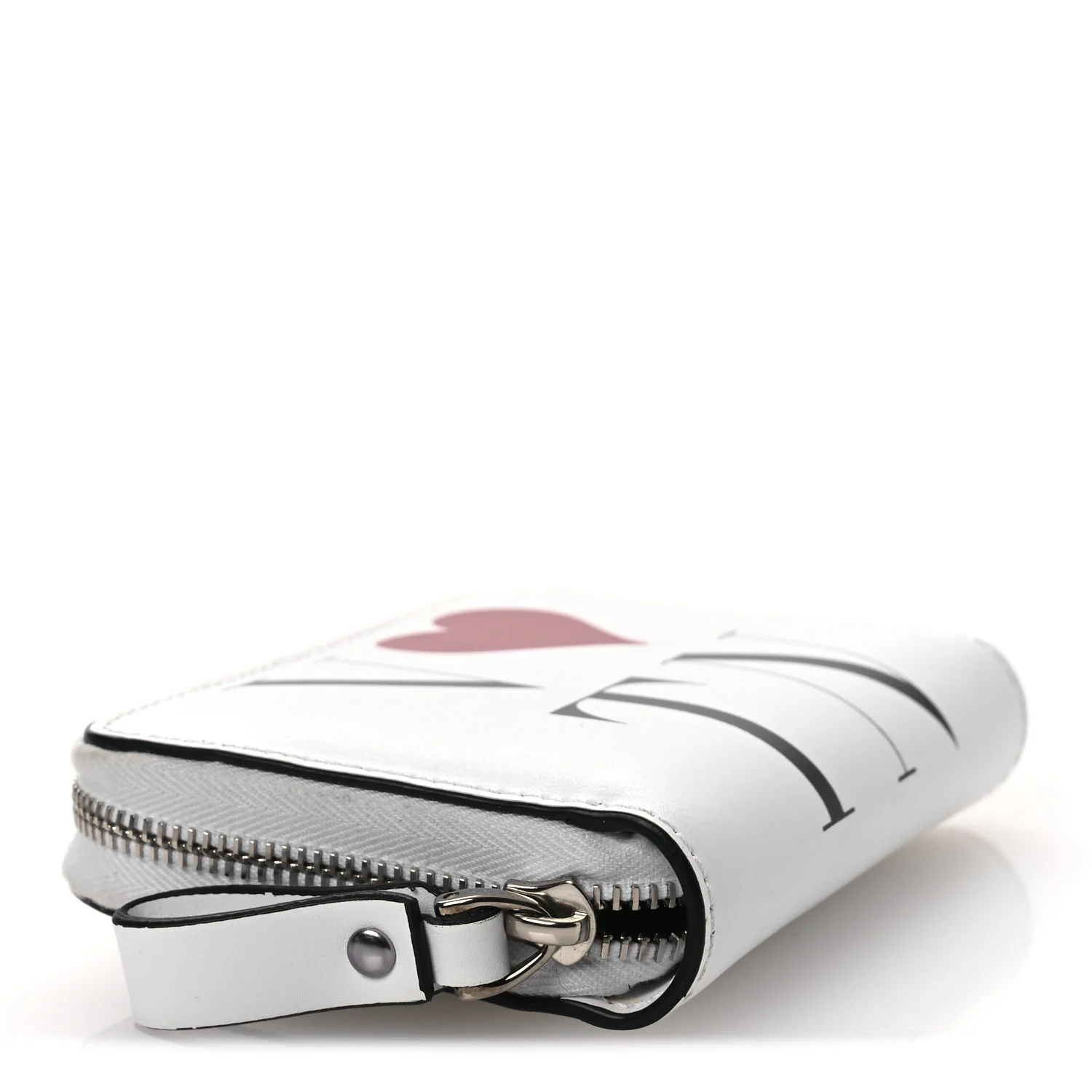 Calfskin VLTN Print Wallet Crossbody Bag White - Image 4