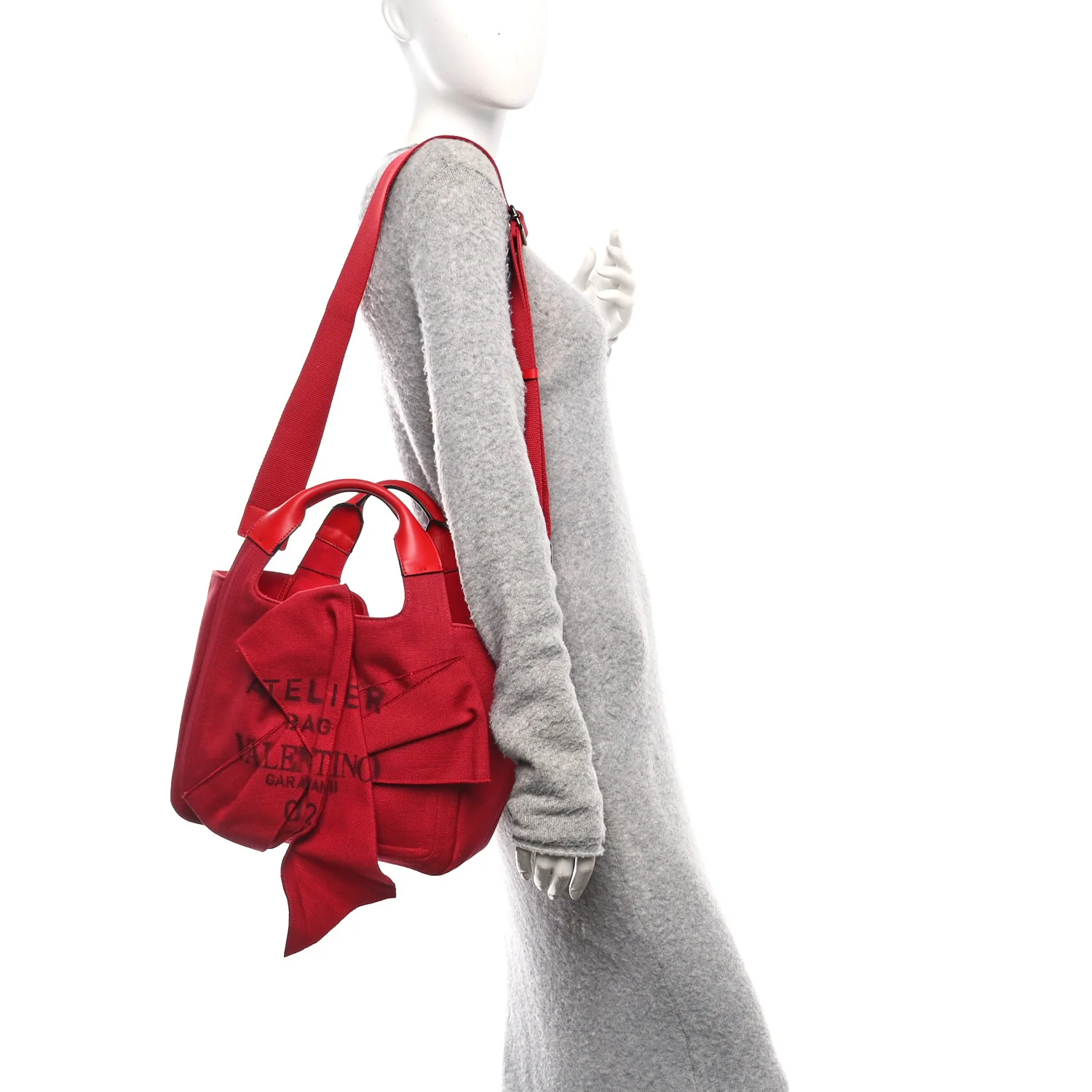 Canvas Atelier 02 Bow Edition Small Tote Bag Red - Image 2