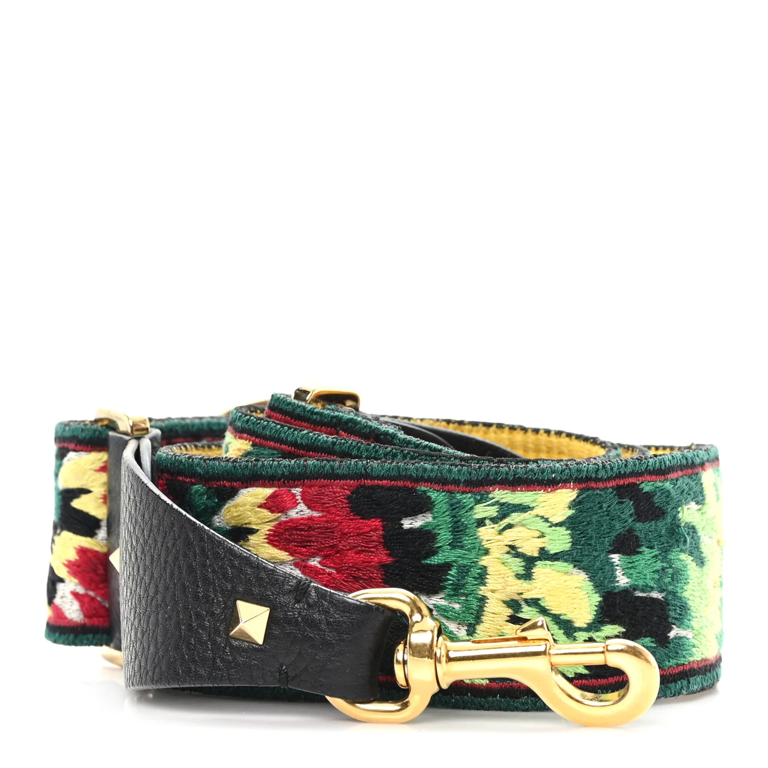 Canvas Tie Dye Embroidered Rockstud Guitar Strap Multicolor