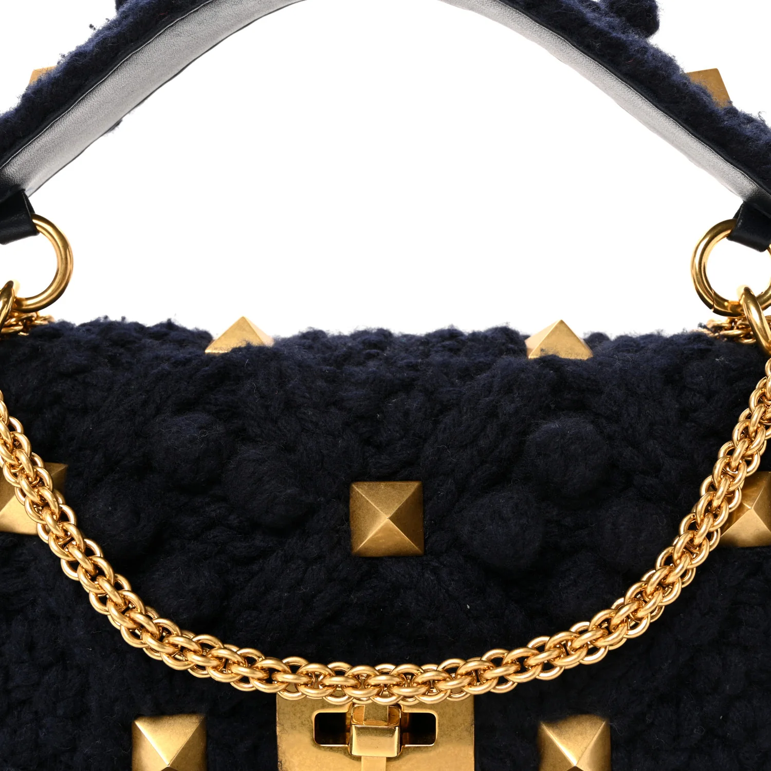 Cashmere Large Roman Stud Shoulder Bag Marine - Image 13