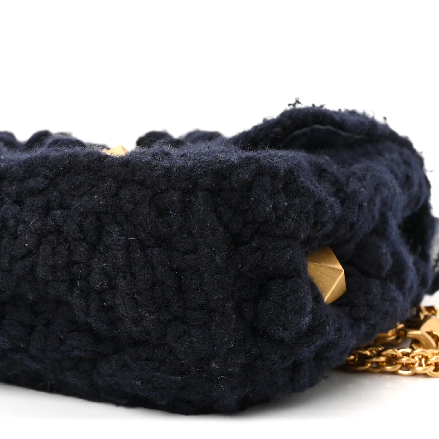 Cashmere Large Roman Stud Shoulder Bag Marine - Image 16