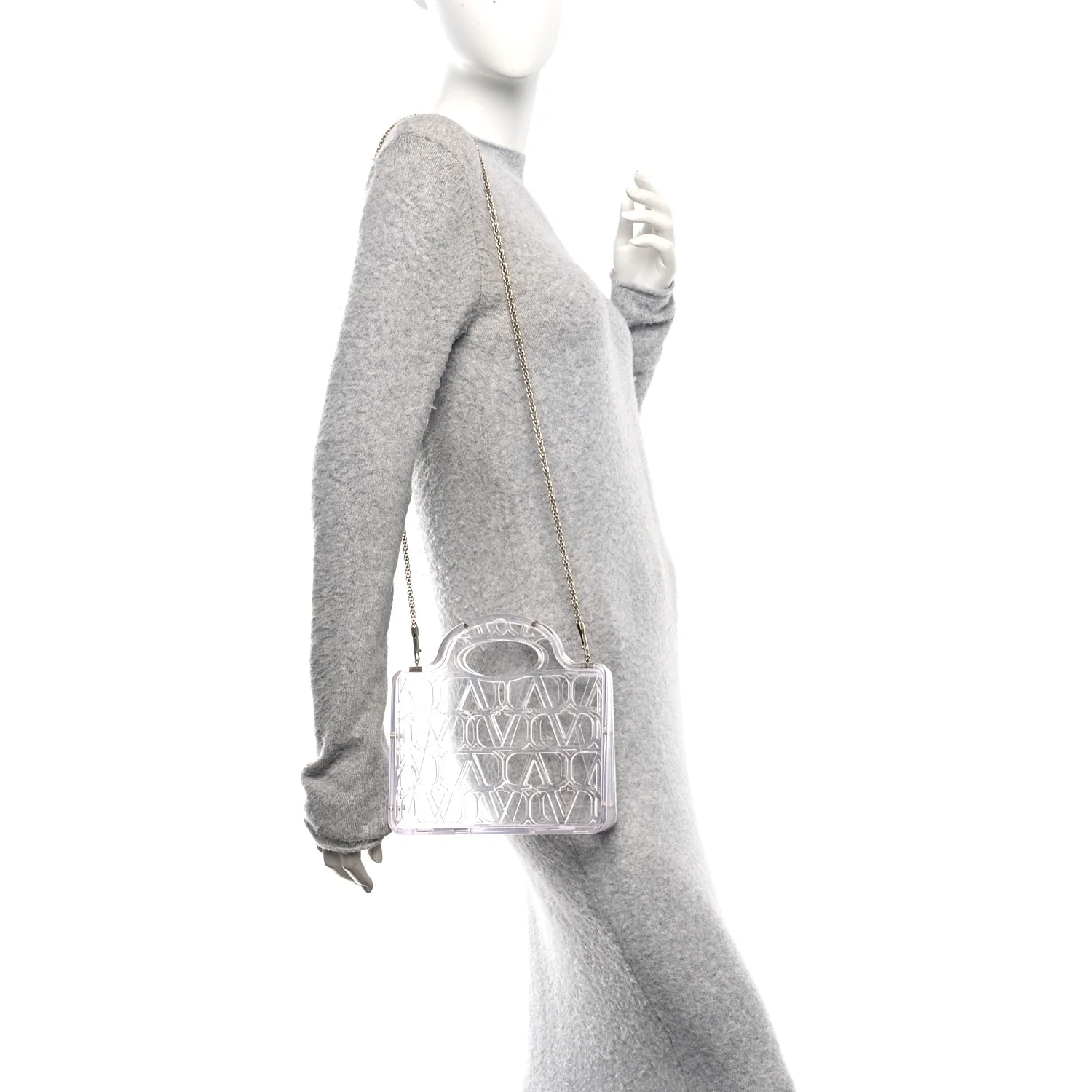Clear Acrylic Mini Le Troisieme Shopping Bag Transparente - Image 2