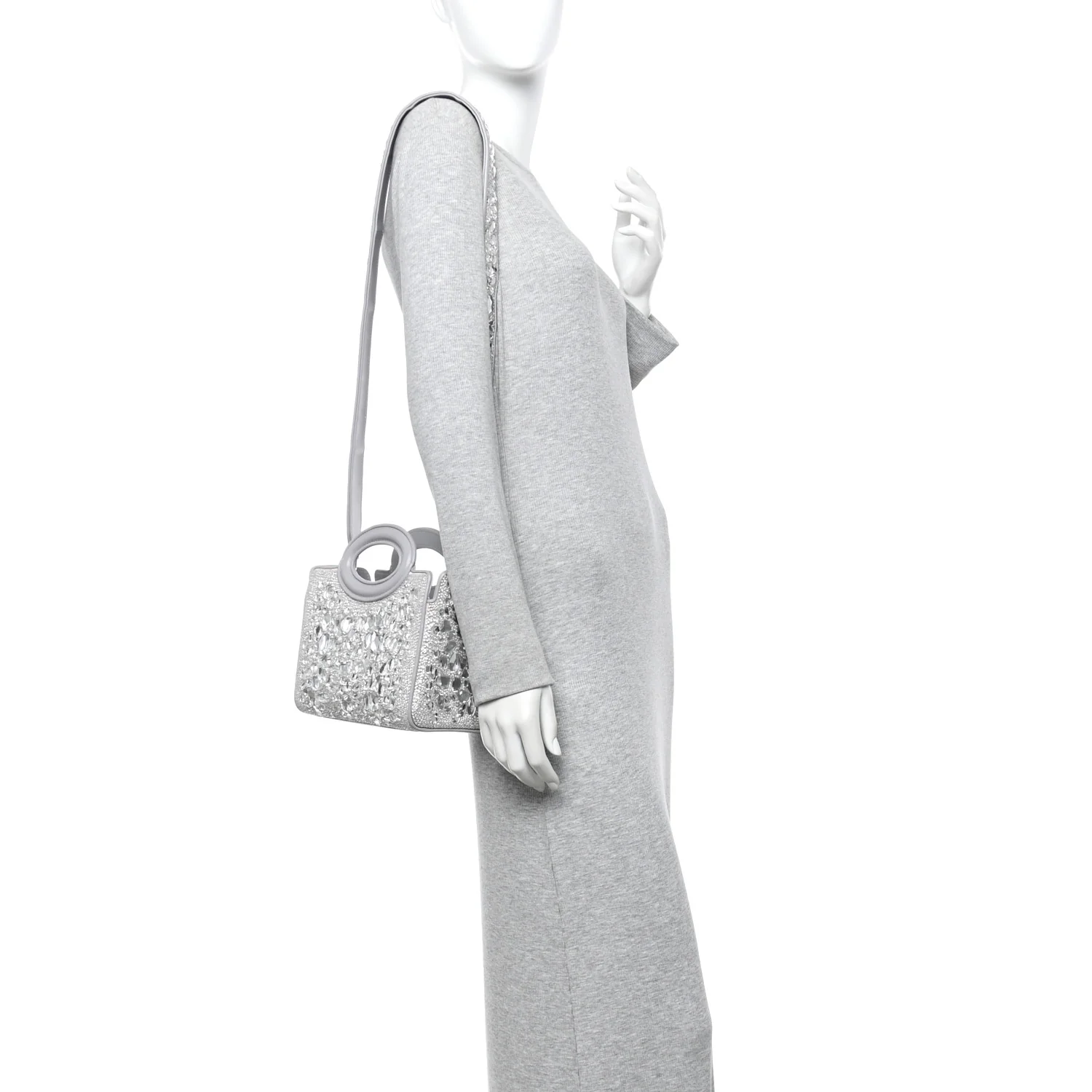 Crystal Mini Le Troisieme Shopping Bag Grey - Image 2