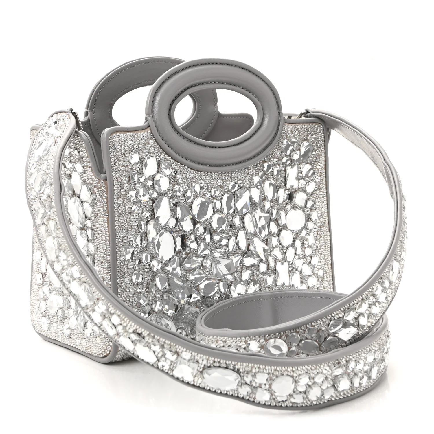Crystal Mini Le Troisieme Shopping Bag Grey - Image 3