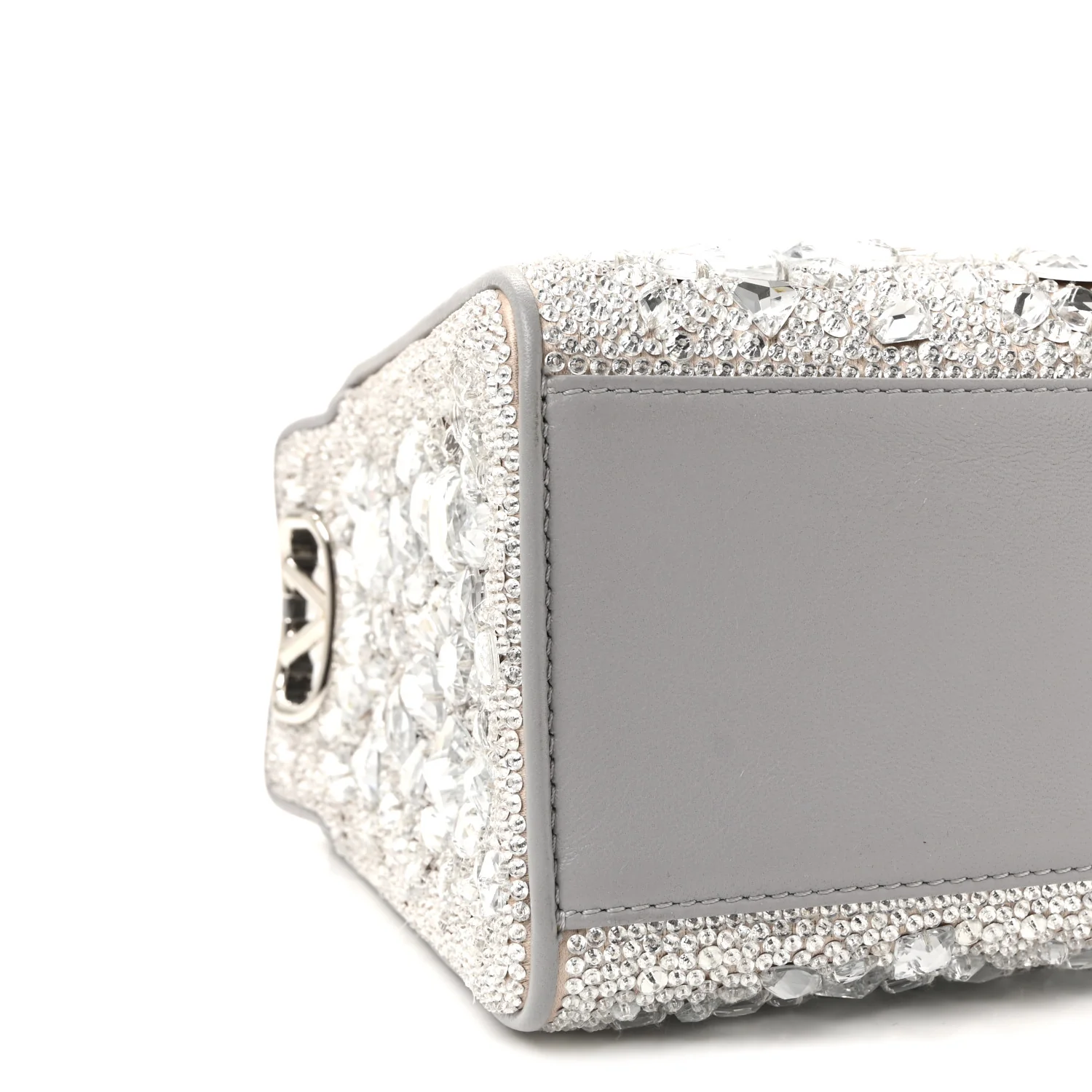 Crystal Mini Le Troisieme Shopping Bag Grey - Image 9