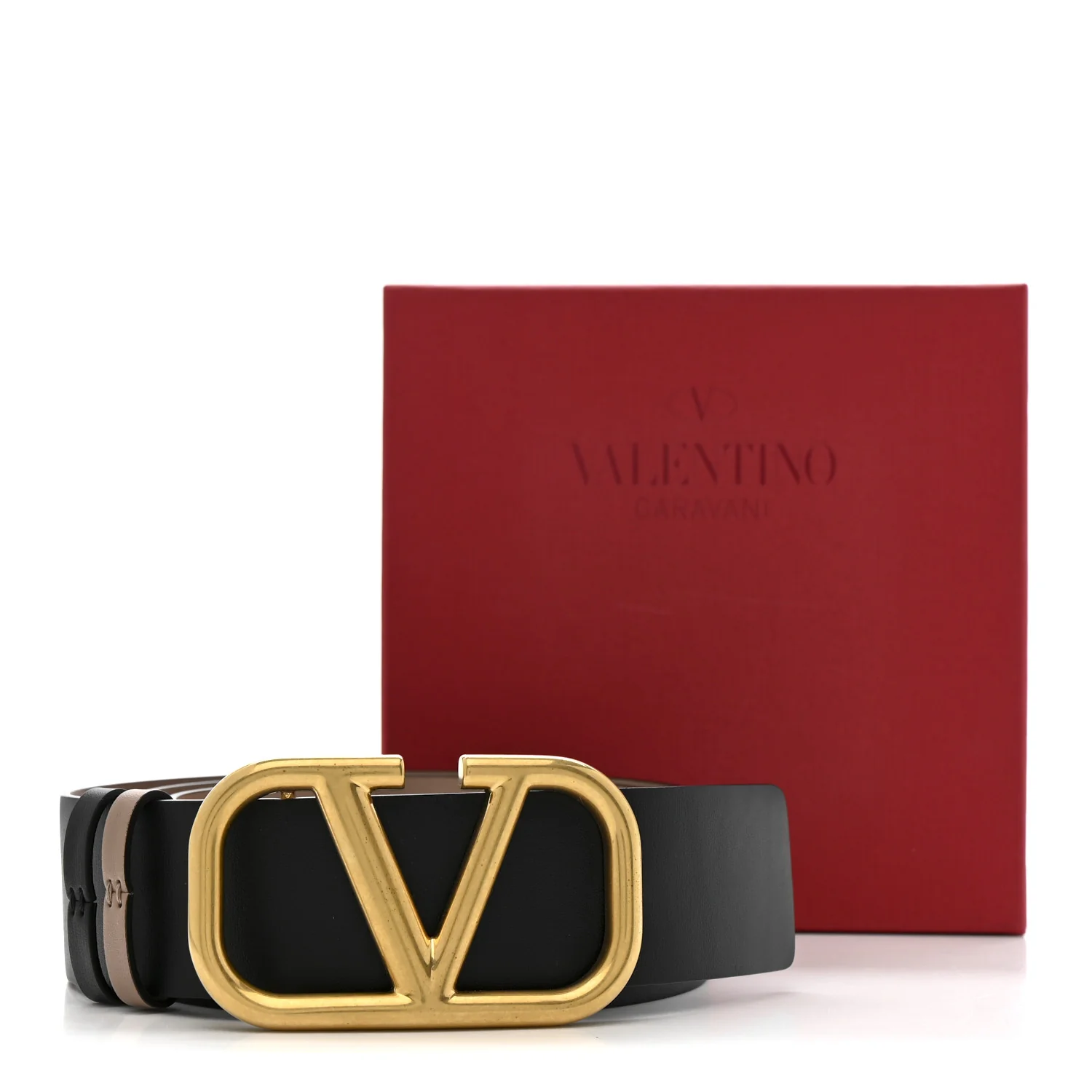 Glossy Calfskin VLogo Reversible 40mm Belt 85 34 Smokey Beige Black - Image 6