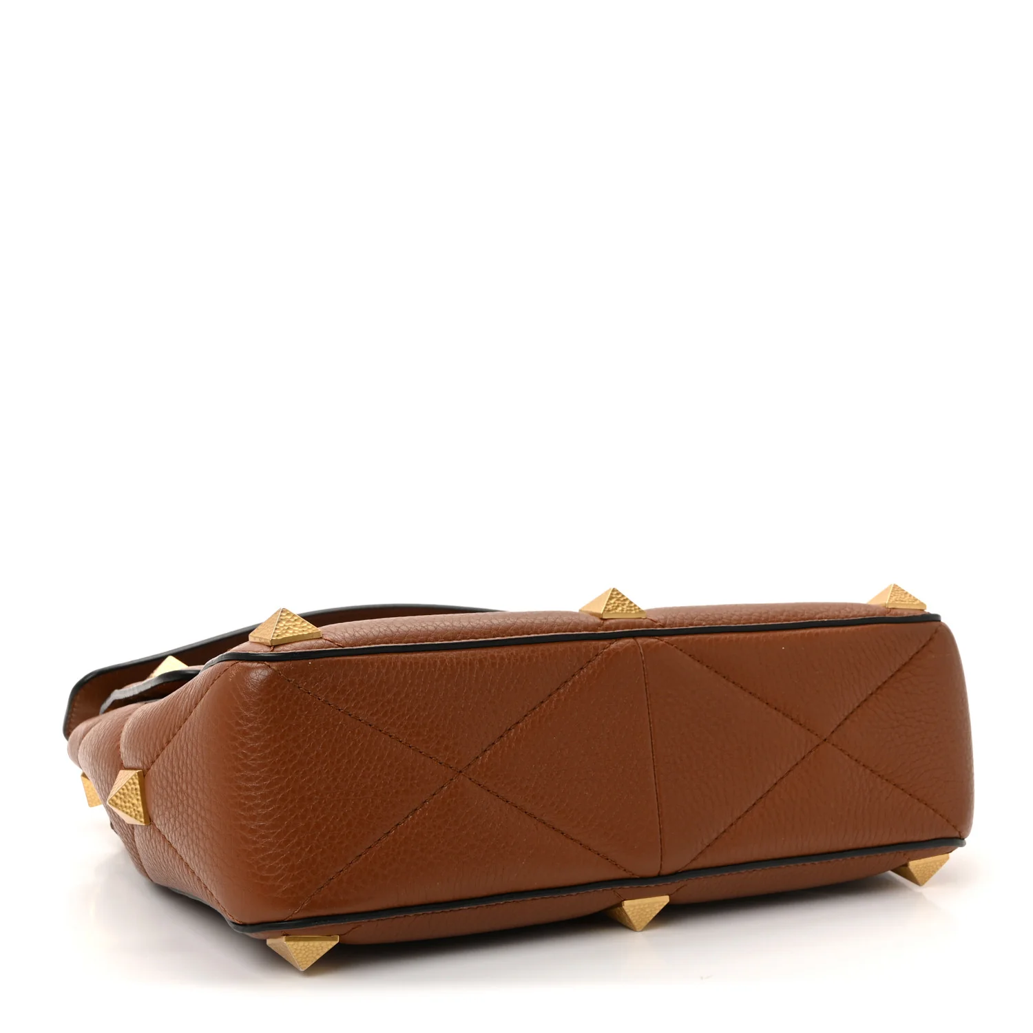 Grained Calfskin Large Roman Stud Shoulder Bag Selleria - Image 4