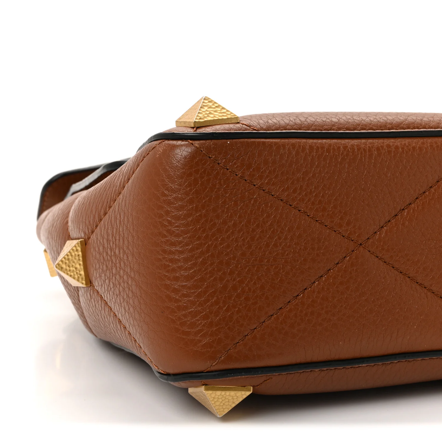 Grained Calfskin Large Roman Stud Shoulder Bag Selleria - Image 8