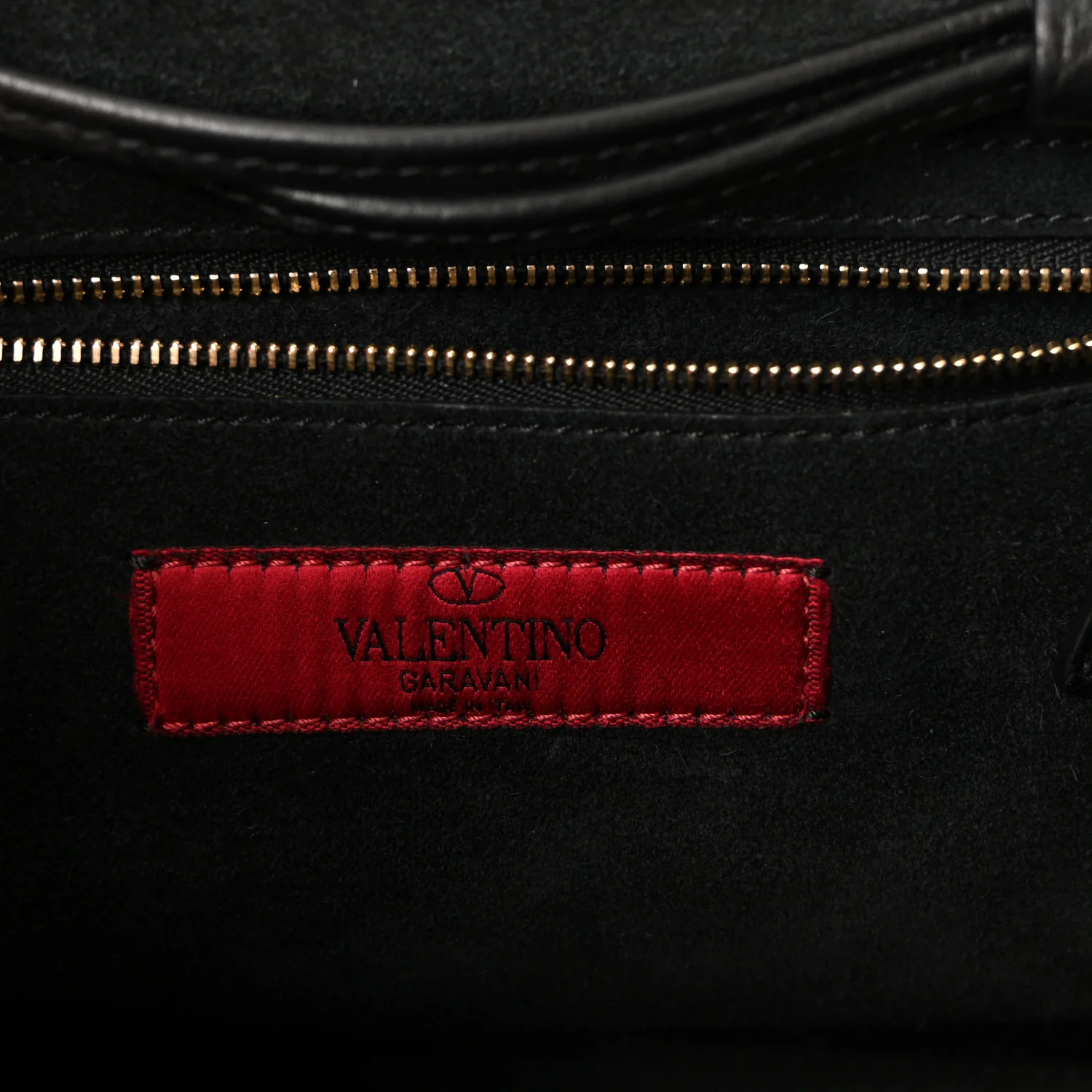 Grained Calfskin Rockstud Double Handle Cinch Tote Black - Image 6