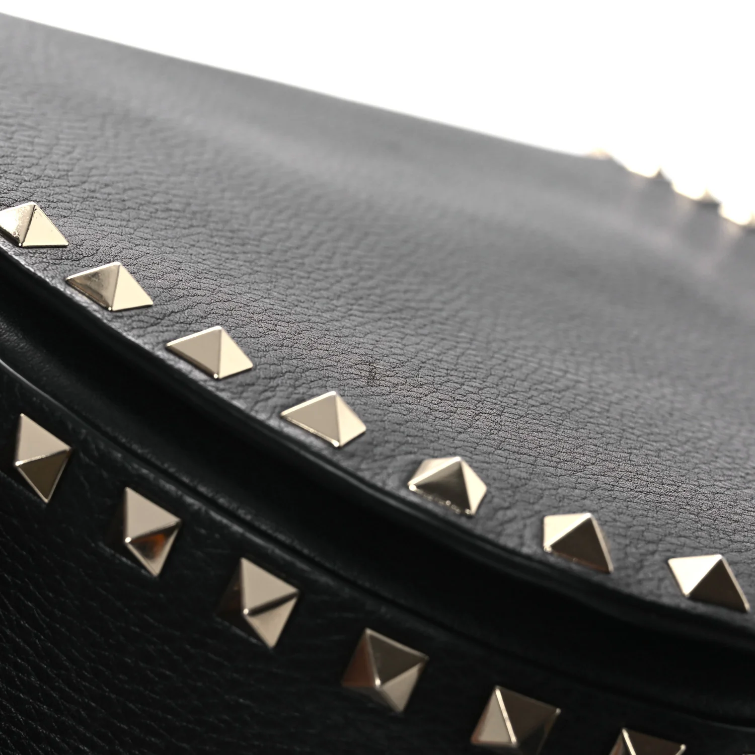 Grained Calfskin Rockstud Saddle Bag Black - Image 11