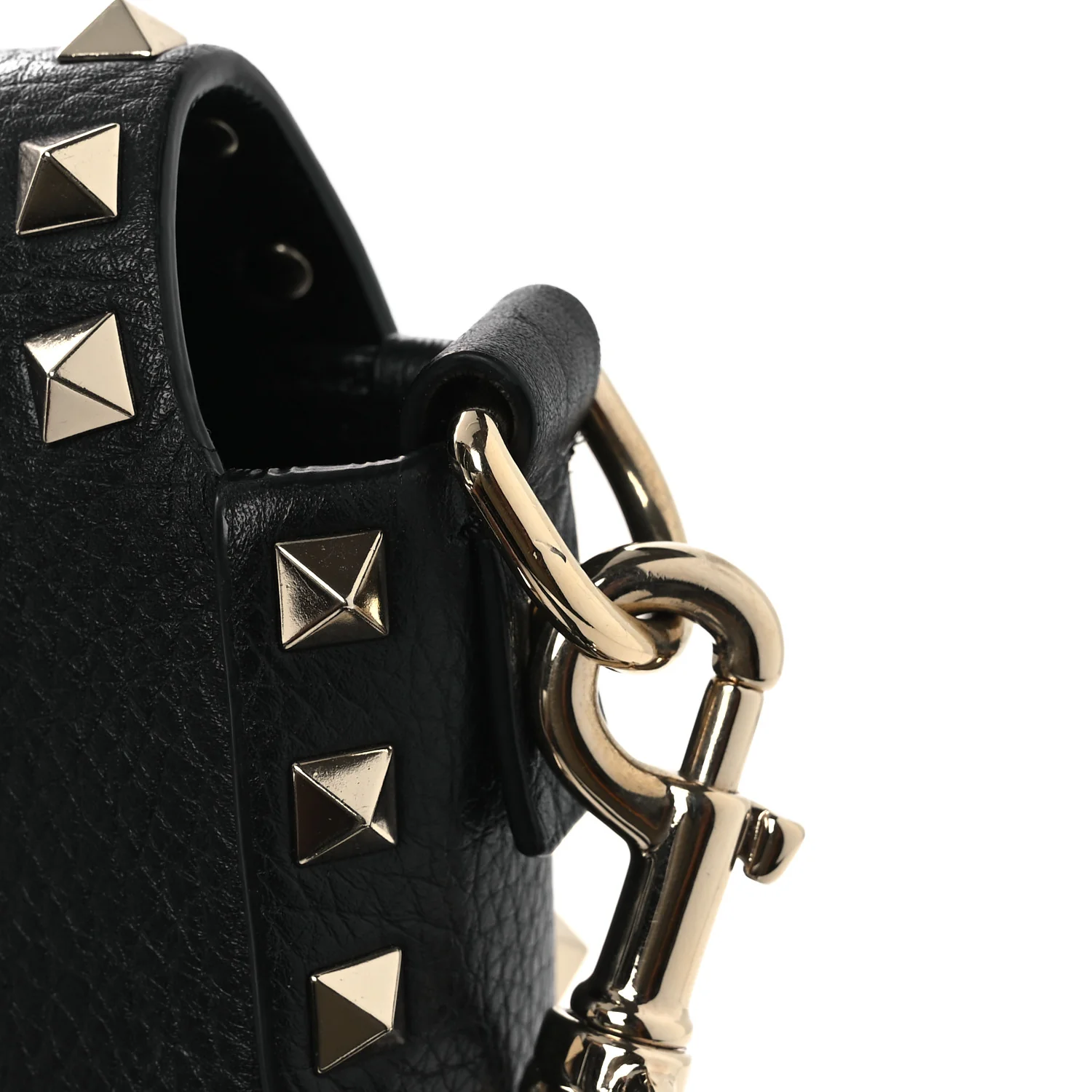 Grained Calfskin Rockstud Saddle Bag Black - Image 12